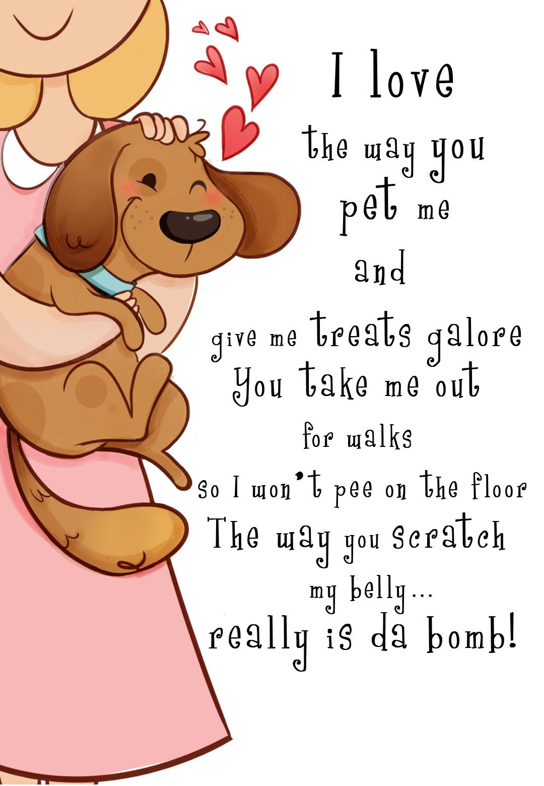 Love The Way You Pet Me - Mother&amp;#039;S Day Card (Free) | Greetings inside Free Printable Mothers Day Cards From the Dog