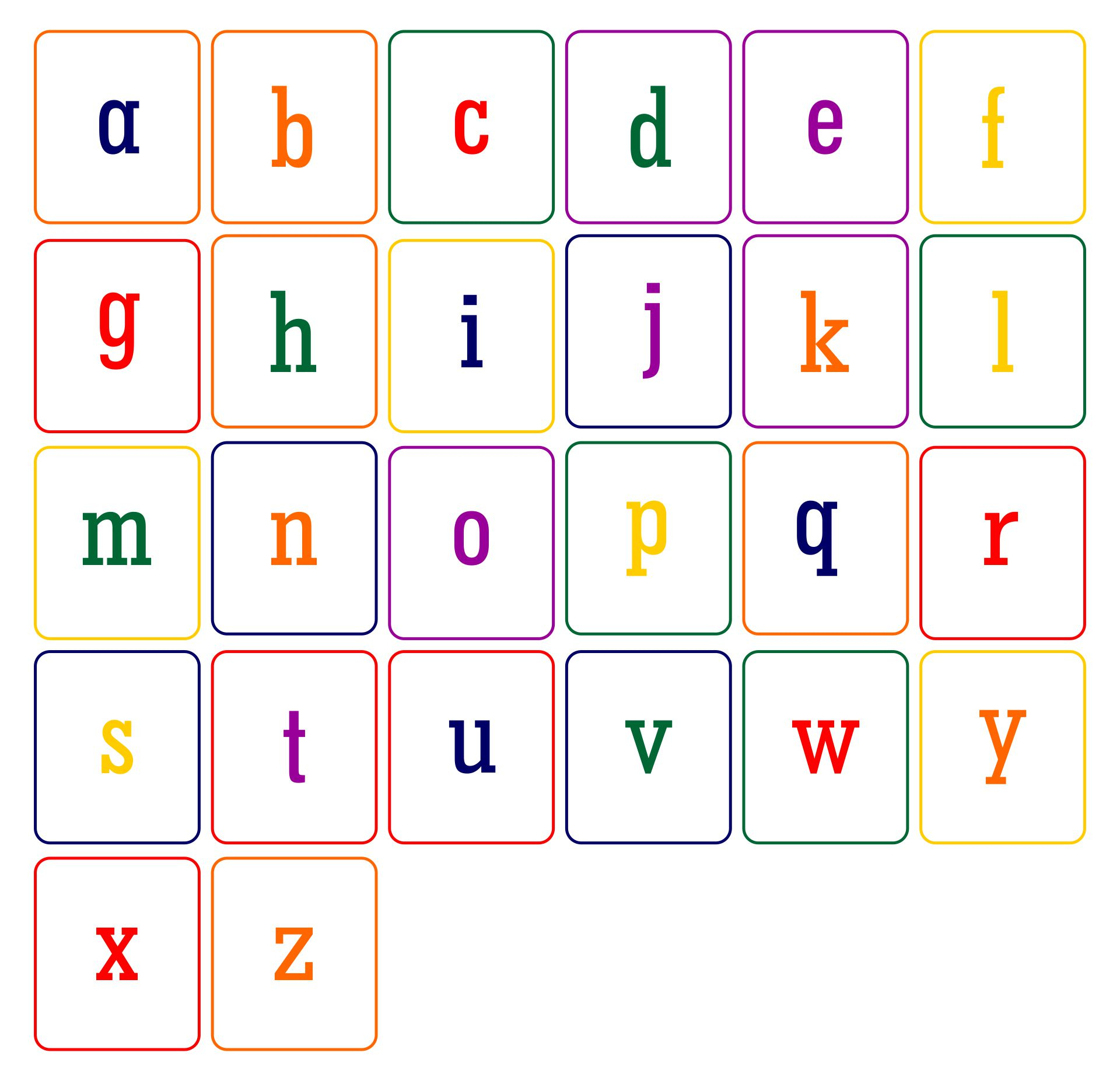 Lower Case Alphabet Letters Flashcards in Free Printable Lower Case Letters Flashcards