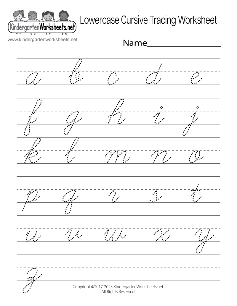 Lowercase Cursive Tracing Worksheet - Free Printable, Digital, &amp;amp; Pdf in Free Printable Handwriting Sheets For Kindergarten