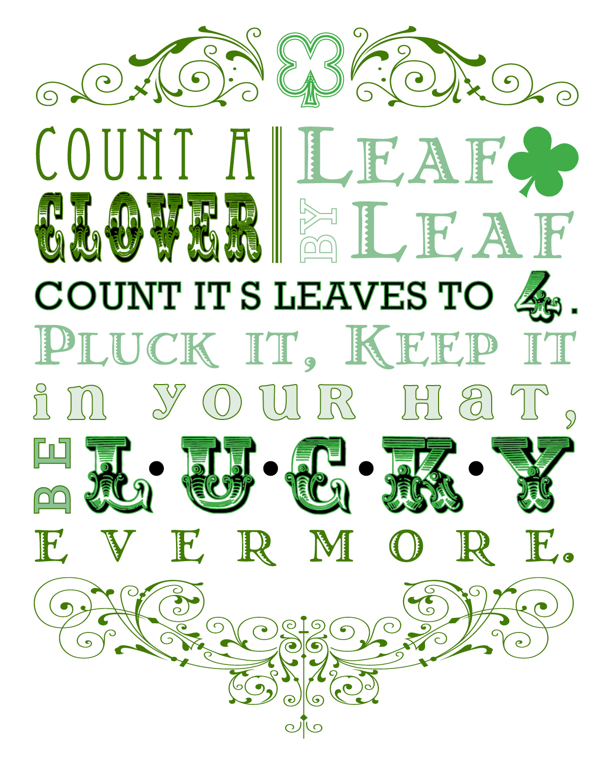 Lucky Art [Free Printable] - Sweet Anne Designs throughout Free St Patrick&amp;#039;S Day Subway Art Printables