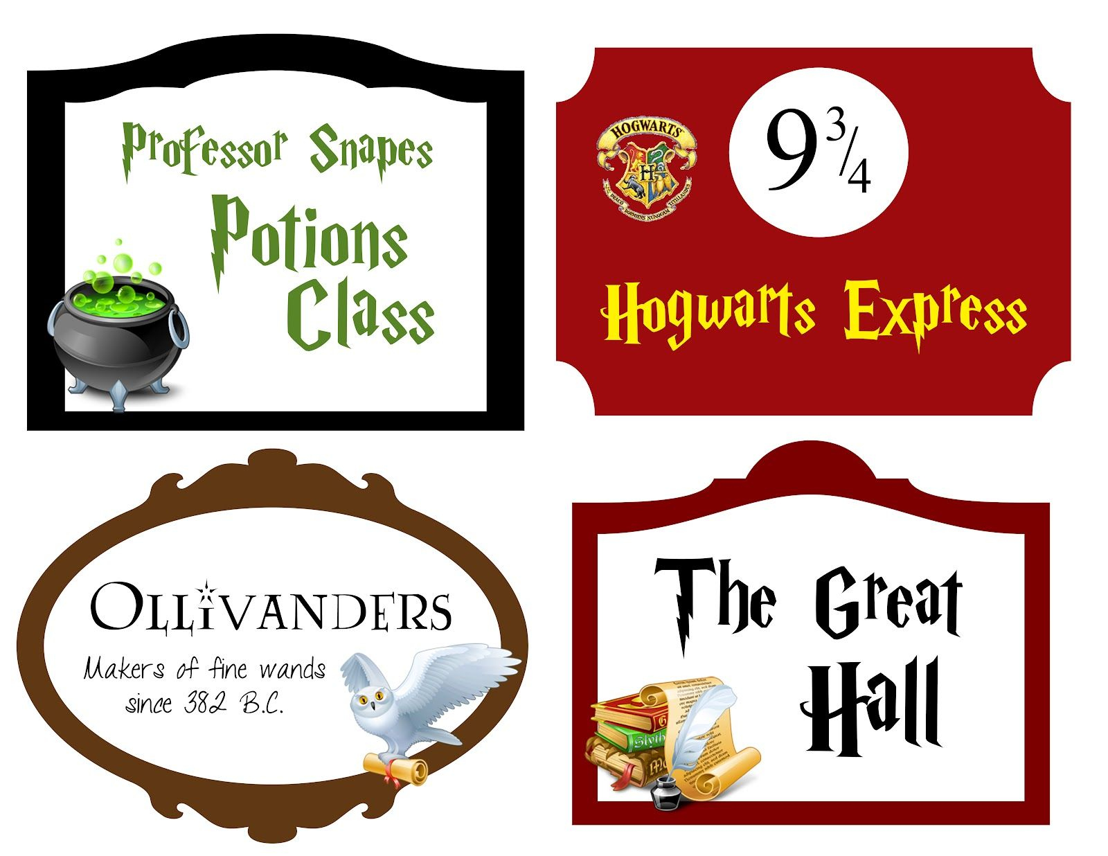 Magical Harry Potter Party Printables inside Free Harry Potter Printable Signs