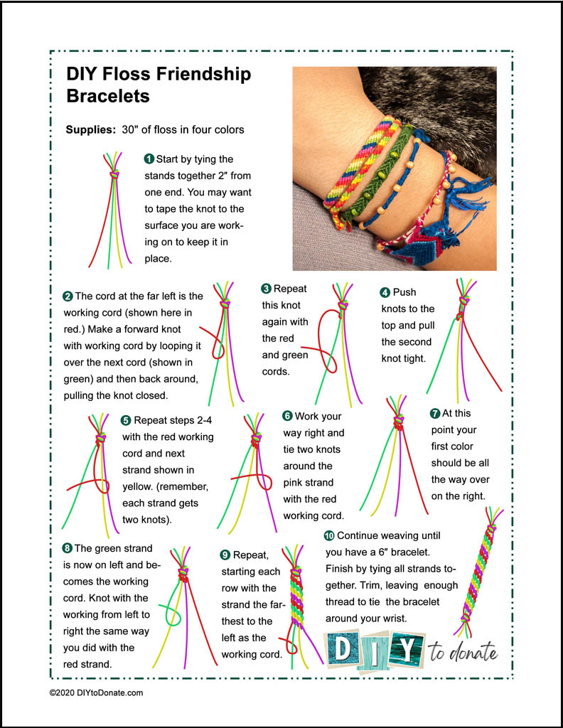 Make Super Easy Friendship Bracelets To Donate - Diytodonate regarding Free Printable Friendship Bracelet Patterns