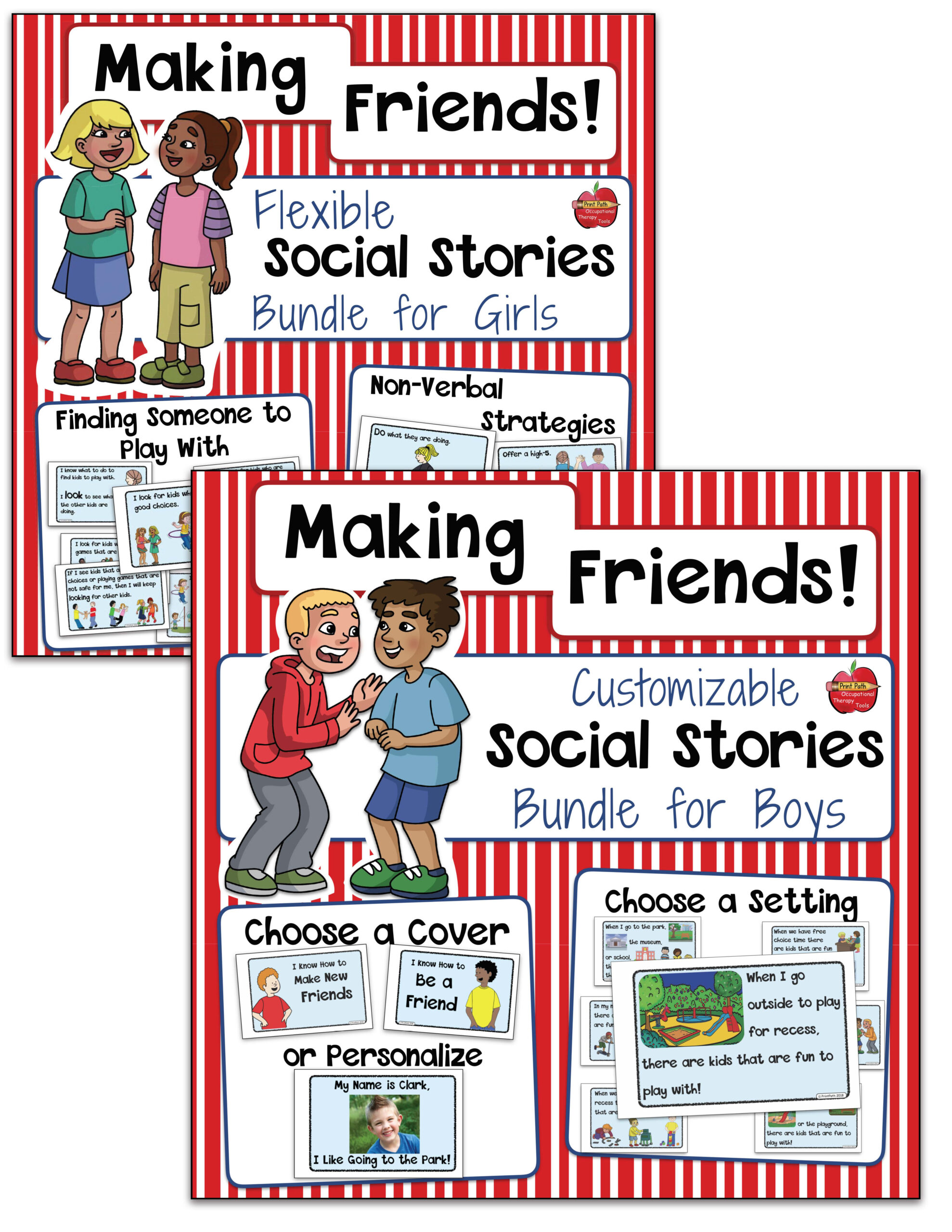 Making Friends Social Stories For Girls And/Or Boys - Flexible And Editable inside Free Printable Social Stories Making Friends