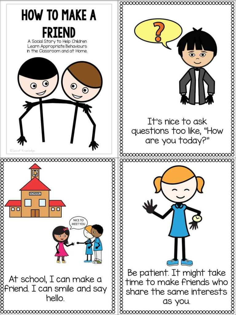 Making Friends Social Story Pdf Free With Activities for Free Printable Social Stories Making Friends