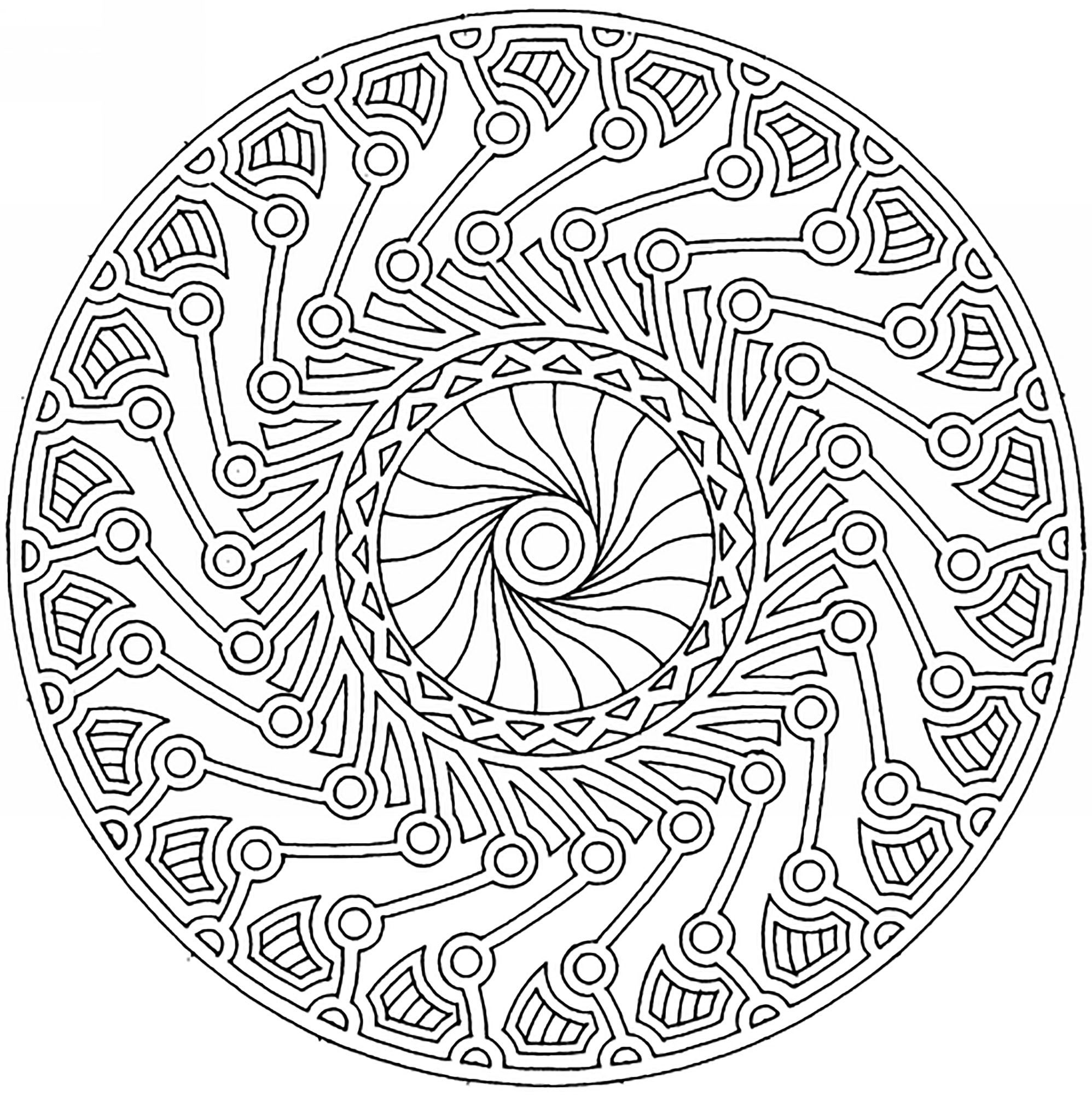 Mandala Harmony And Complexity - Difficult Mandalas (For Adults) pertaining to Free Printable Hard Coloring Pages for Adults