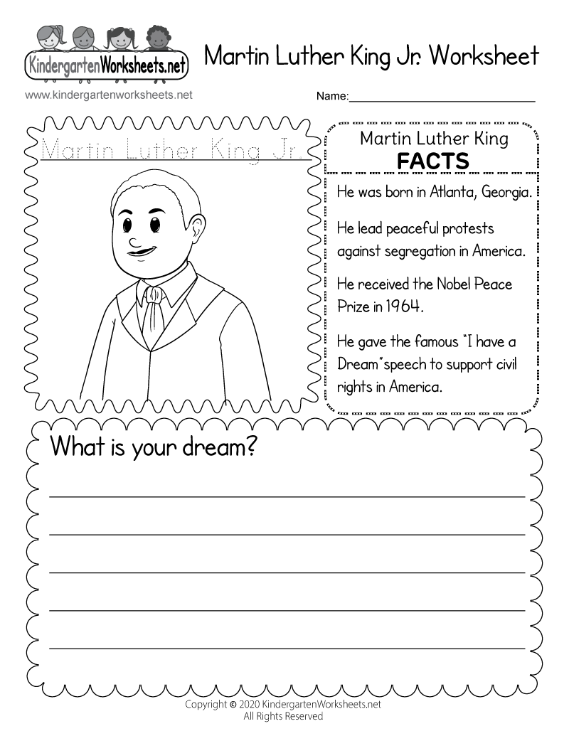 Martin Luther King Jr. Worksheet - Free Printable, Digital, &amp;amp; Pdf regarding Free Printable Martin Luther King Jr Worksheets for Kindergarten