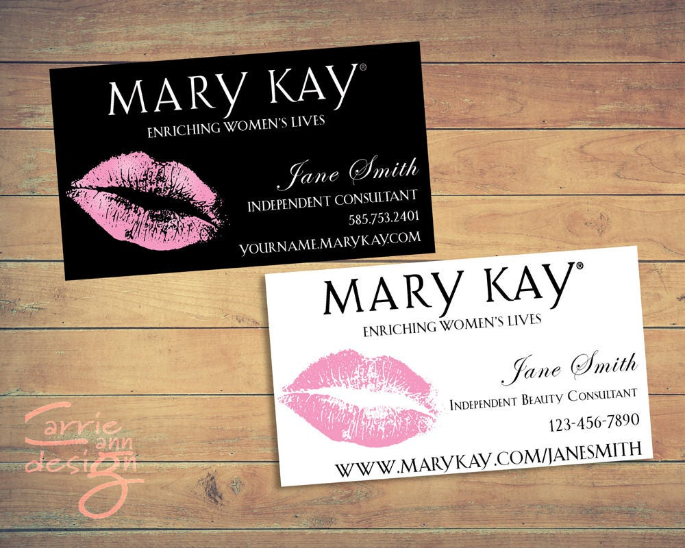 Mary Kay Business Cards, Printable, Lips, Pink, Custom, Make-Up for Free Printable Mary Kay Business Cards