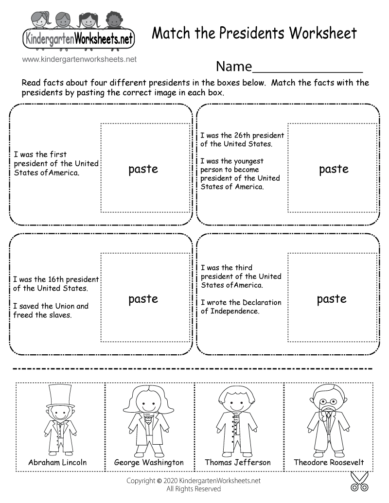 Match The Presidents Worksheet - Free Printable, Digital, &amp;amp; Pdf regarding Free Printable President Worksheets