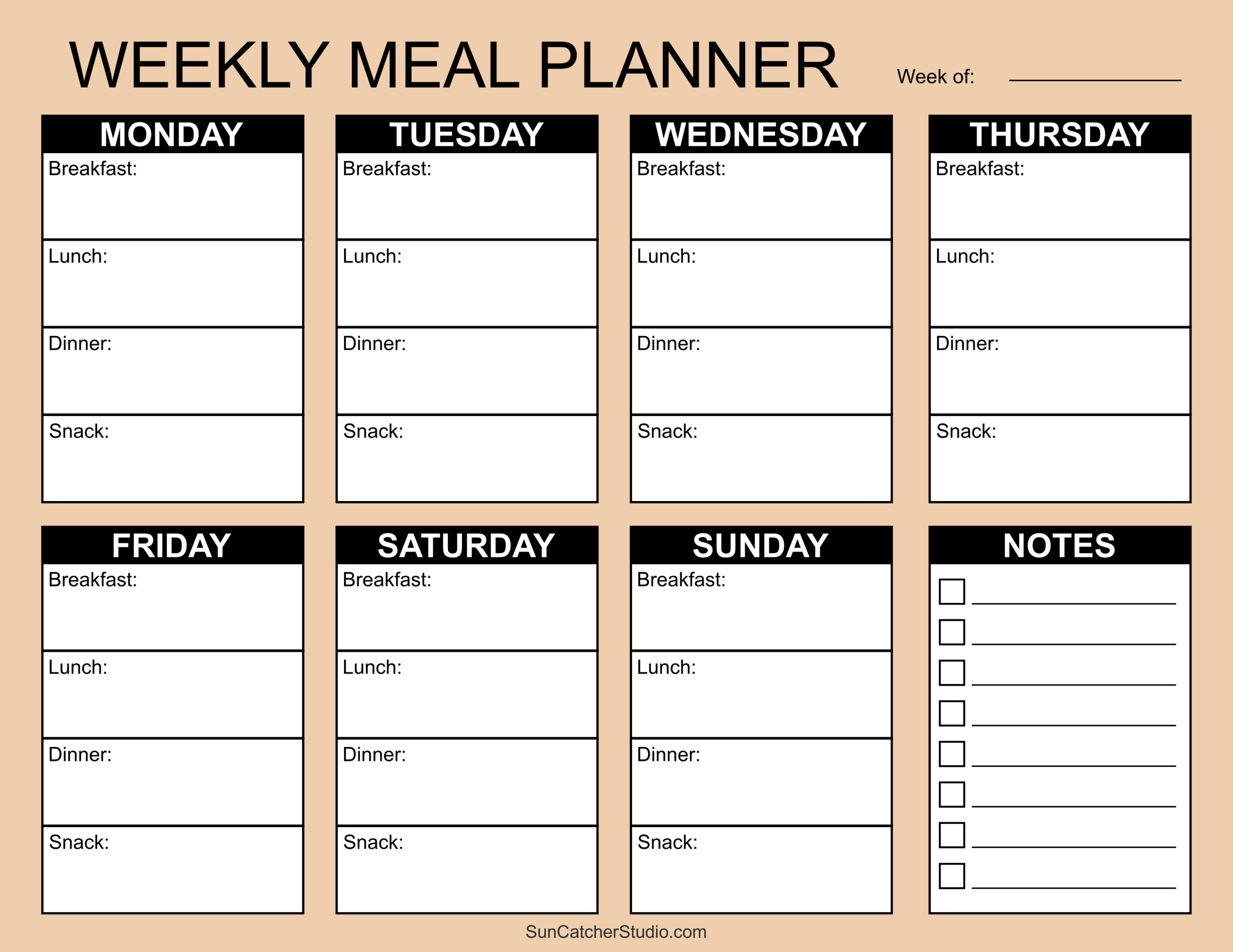 Meal Planners: Printable Weekly Menu Templates (Pdf) – Diy with regard to Free Printable Meal Planner