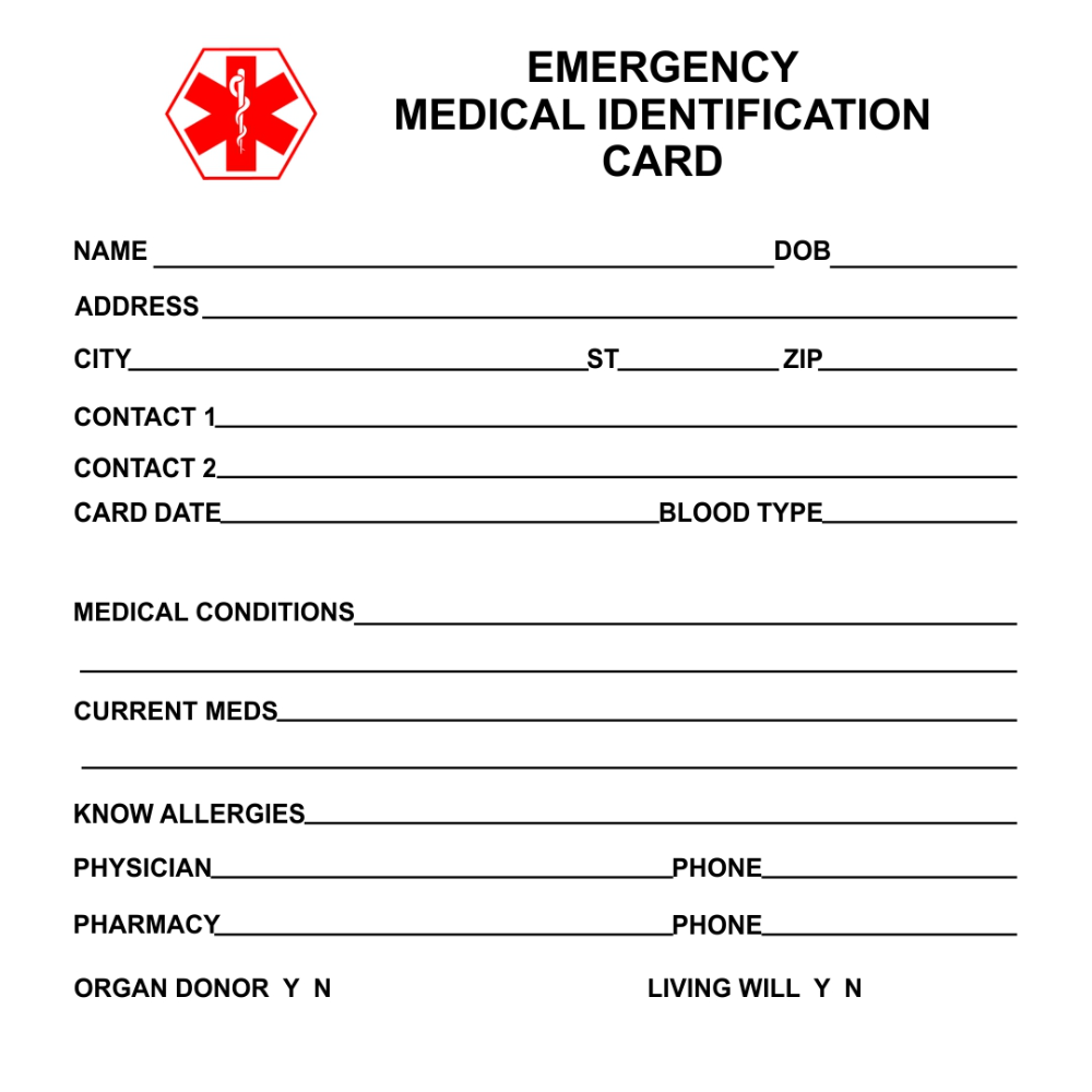 Medical Alert Wallet Card Printable | Medical Emergency Card pertaining to Free Printable Emergency Medical Card