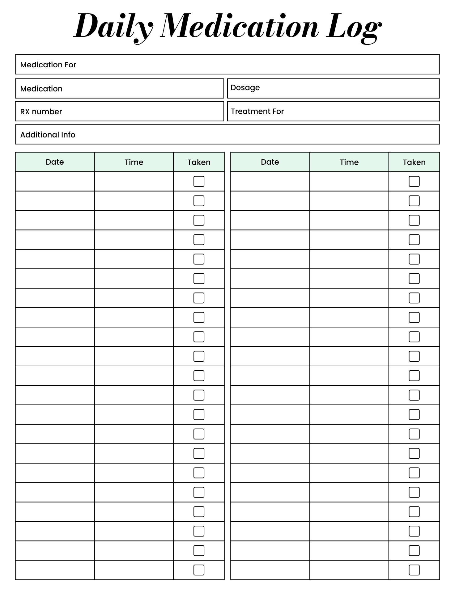 Medication Sheet - 10 Free Pdf Printables | Printablee pertaining to Free Printable Medicine Daily Chart