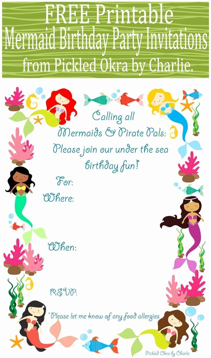 Mermaid Invitation Template New Best 25 Mermaid Party Invitations in Mermaid Party Invitations Printable Free