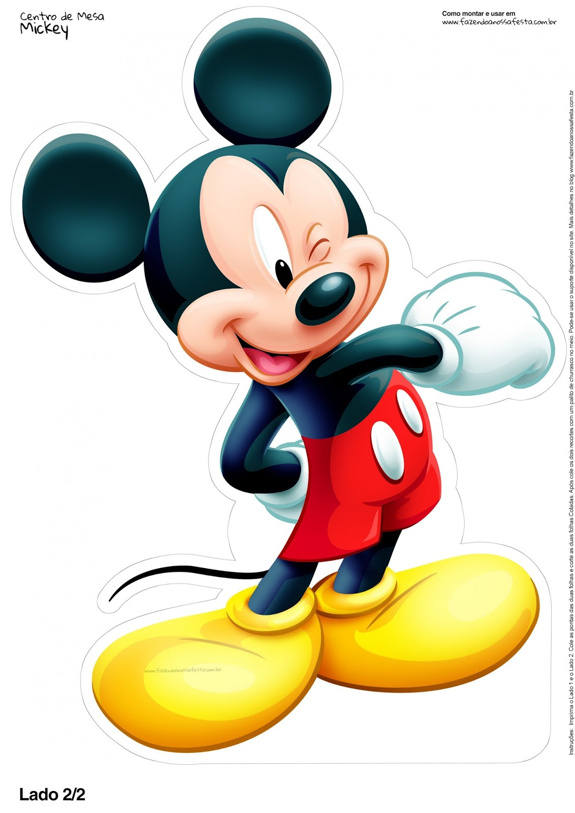 Mickey Mouse: Free Printable Centerpieces. - Oh My Fiesta! In English for Free Printable Mickey Mouse Decorations