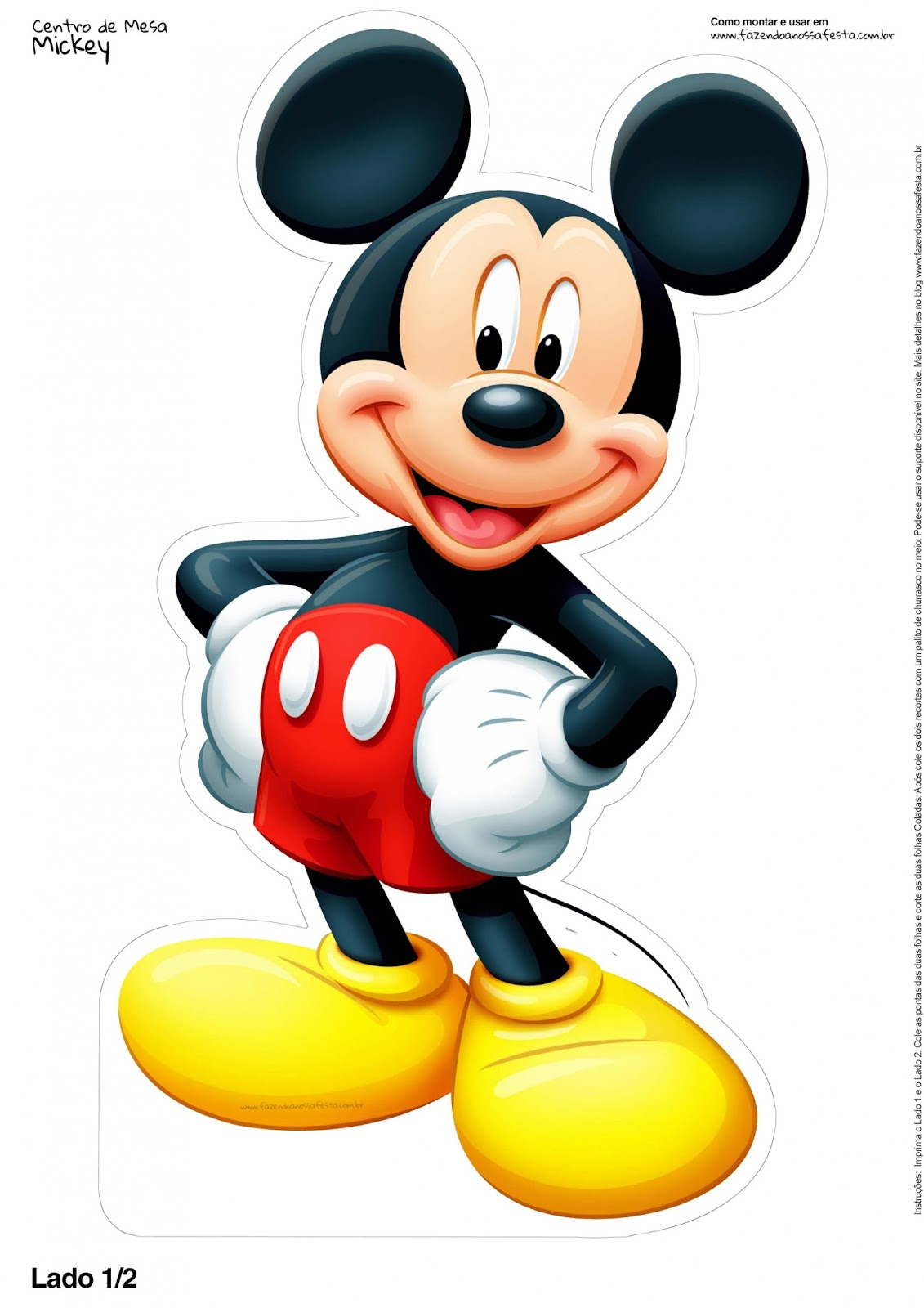 Mickey Mouse: Free Printable Centerpieces. - Oh My Fiesta! In English intended for Free Mickey Mouse Printables