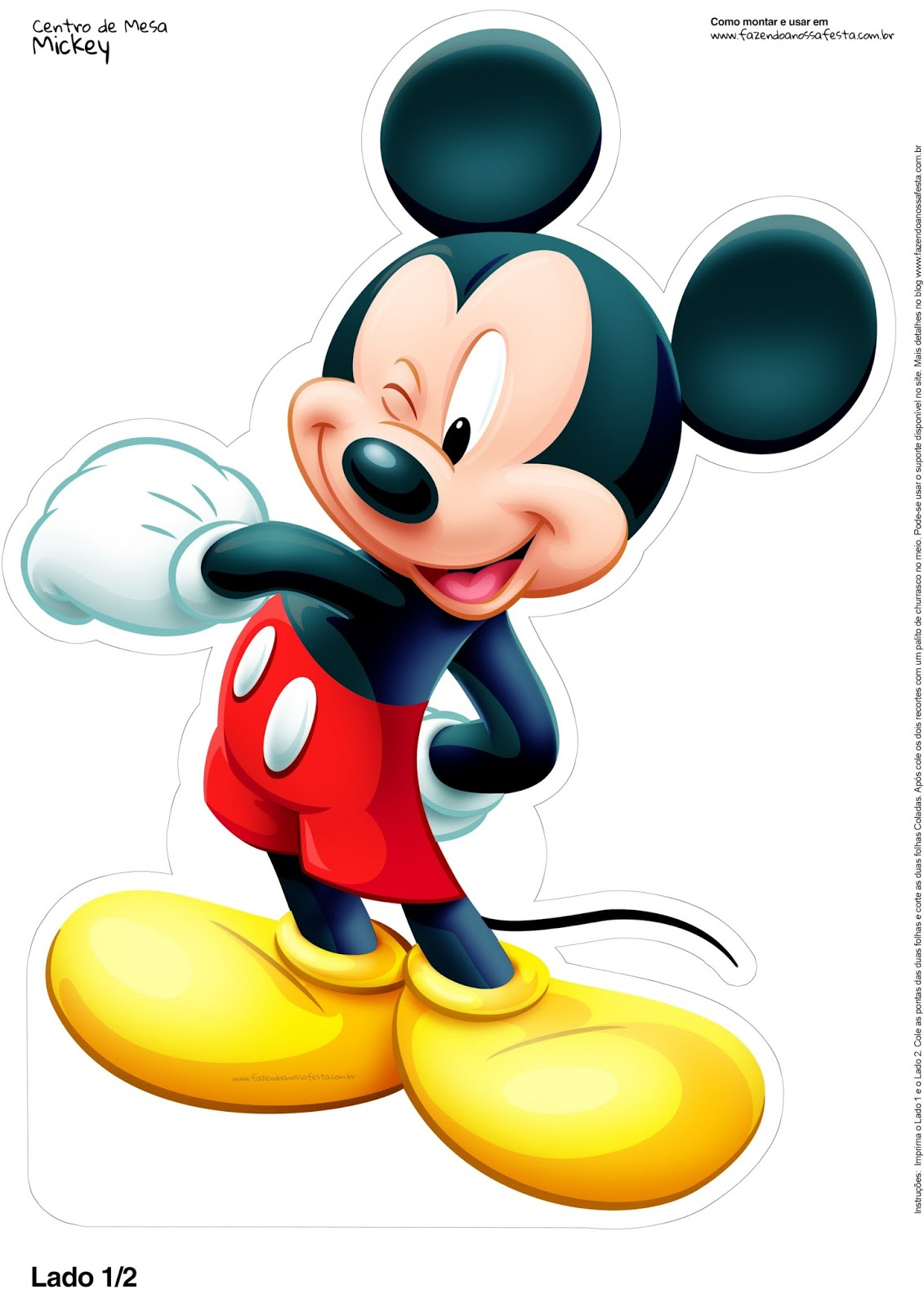 Mickey Mouse: Free Printable Centerpieces. - Oh My Fiesta! In English pertaining to Free Mickey Mouse Printables