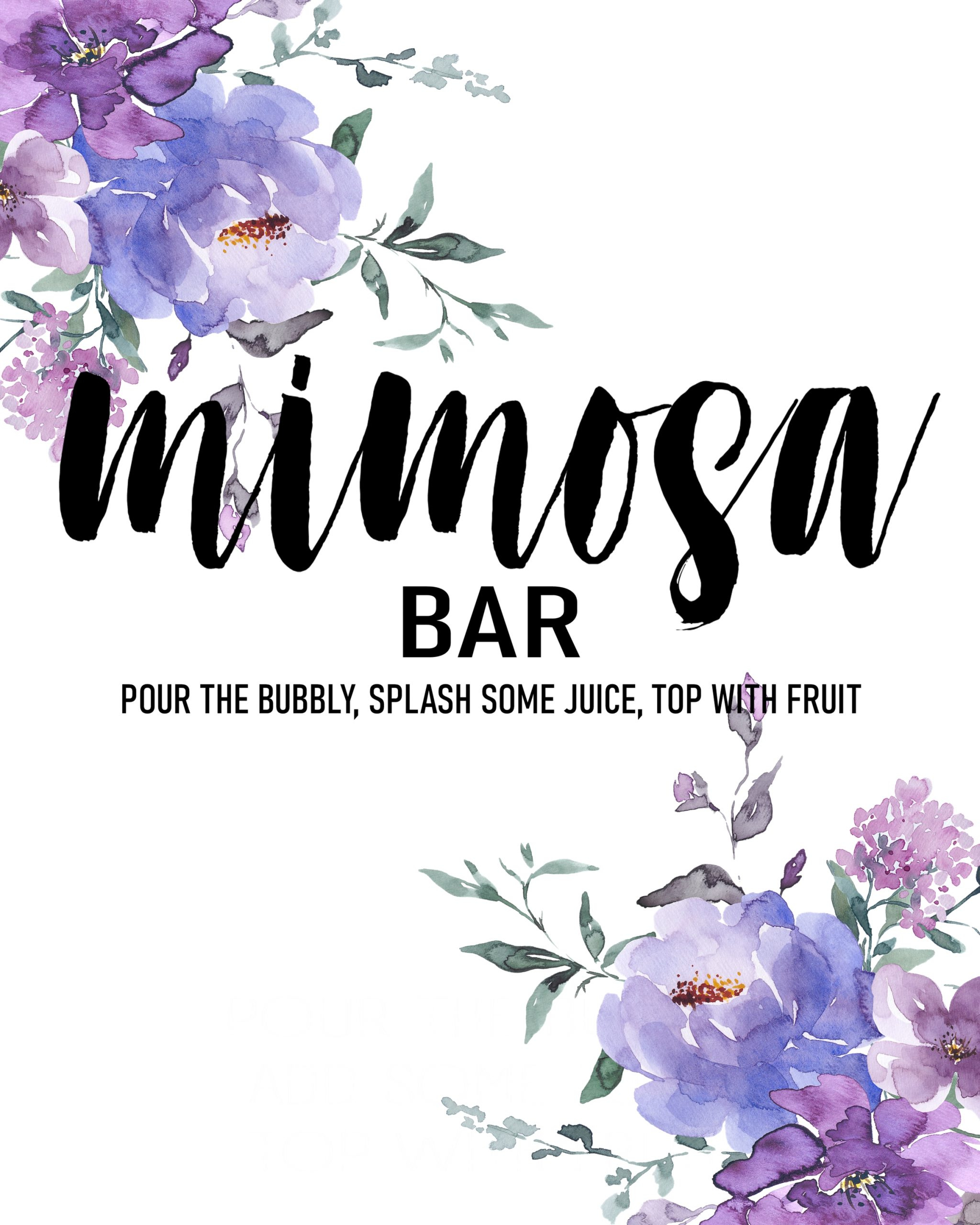 Mimosa Bar Printables - Crisp Collective regarding Free Mimosa Bar Printable