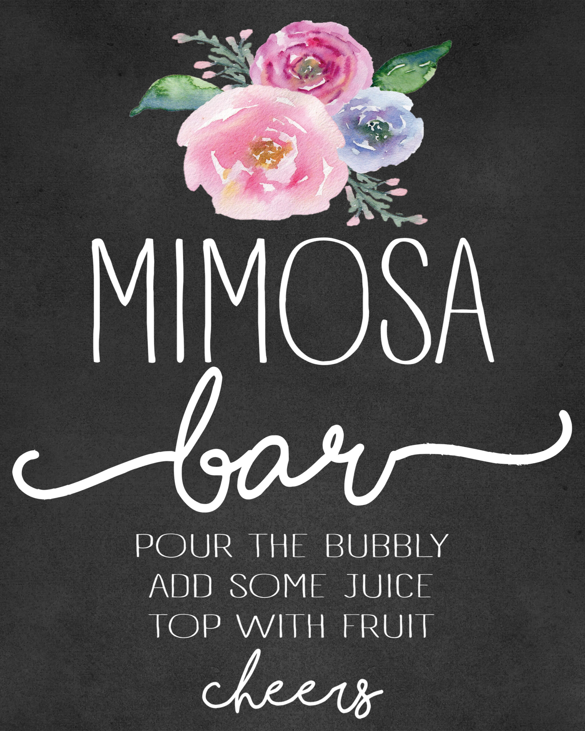 Mimosa Bar Setup And Free Shower Printables intended for Free Printable Mimosa Bar Sign