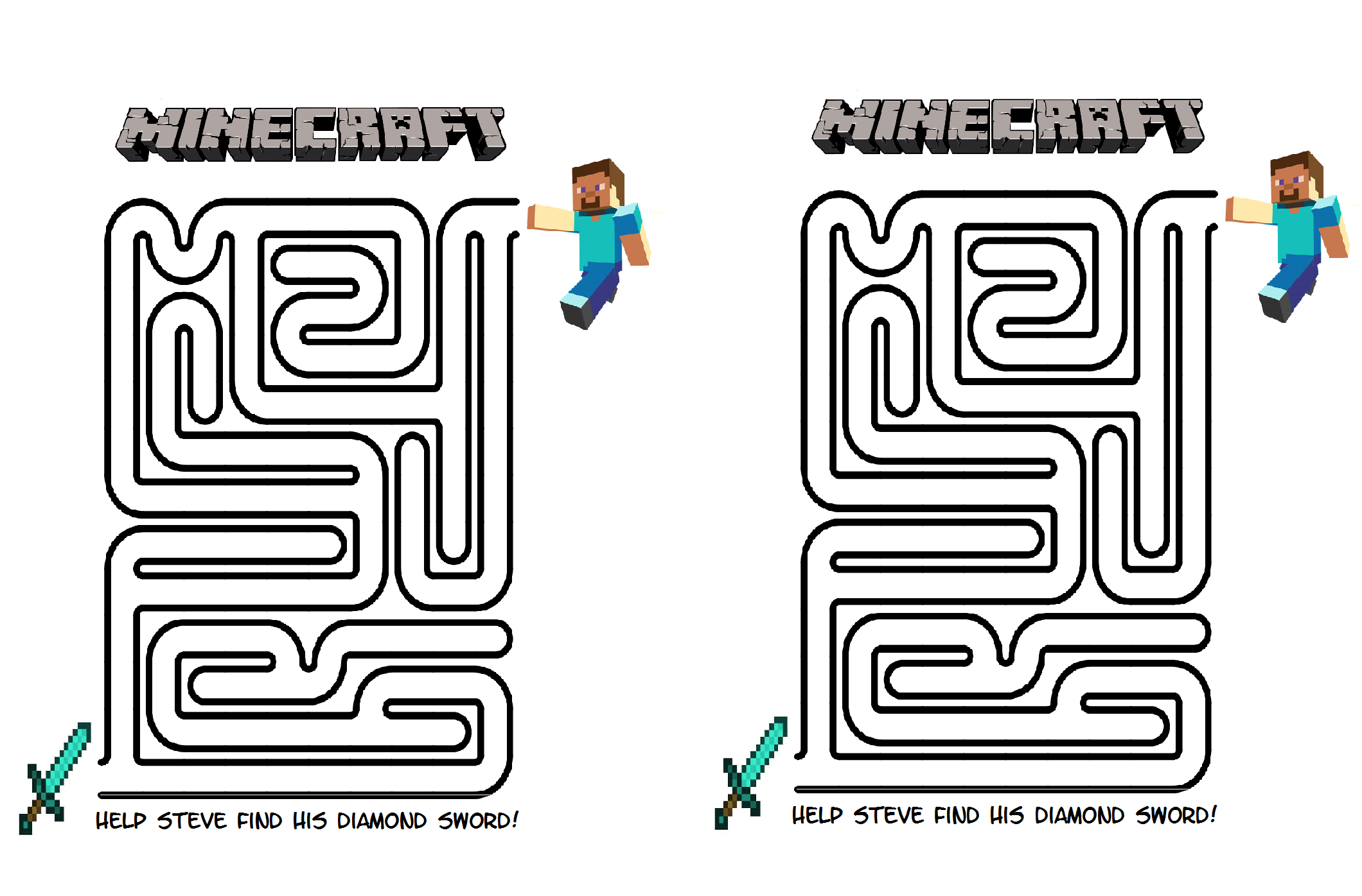 Minecraft Activity Page, Maze Time! My First Minecraft Activity regarding Free Printable Minecraft Activity Pages