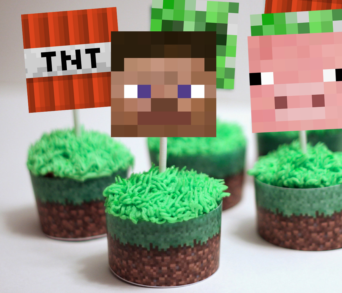 Minecraft Cupcake Toppers &amp;amp; Wrappers - Magical Printable intended for Free Printable Minecraft Cupcake Toppers And Wrappers