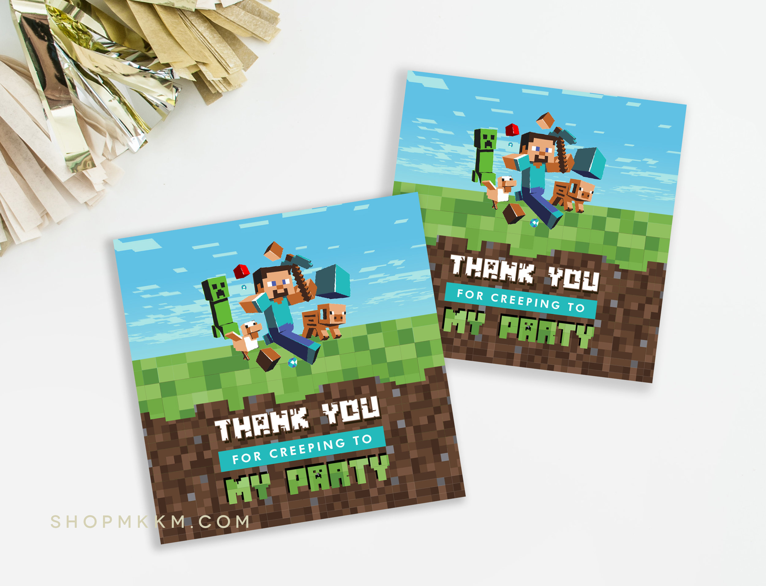 Minecraft Party Planning And Free Printables — Merry + Grace throughout Free Printable Minecraft Thank You Notes