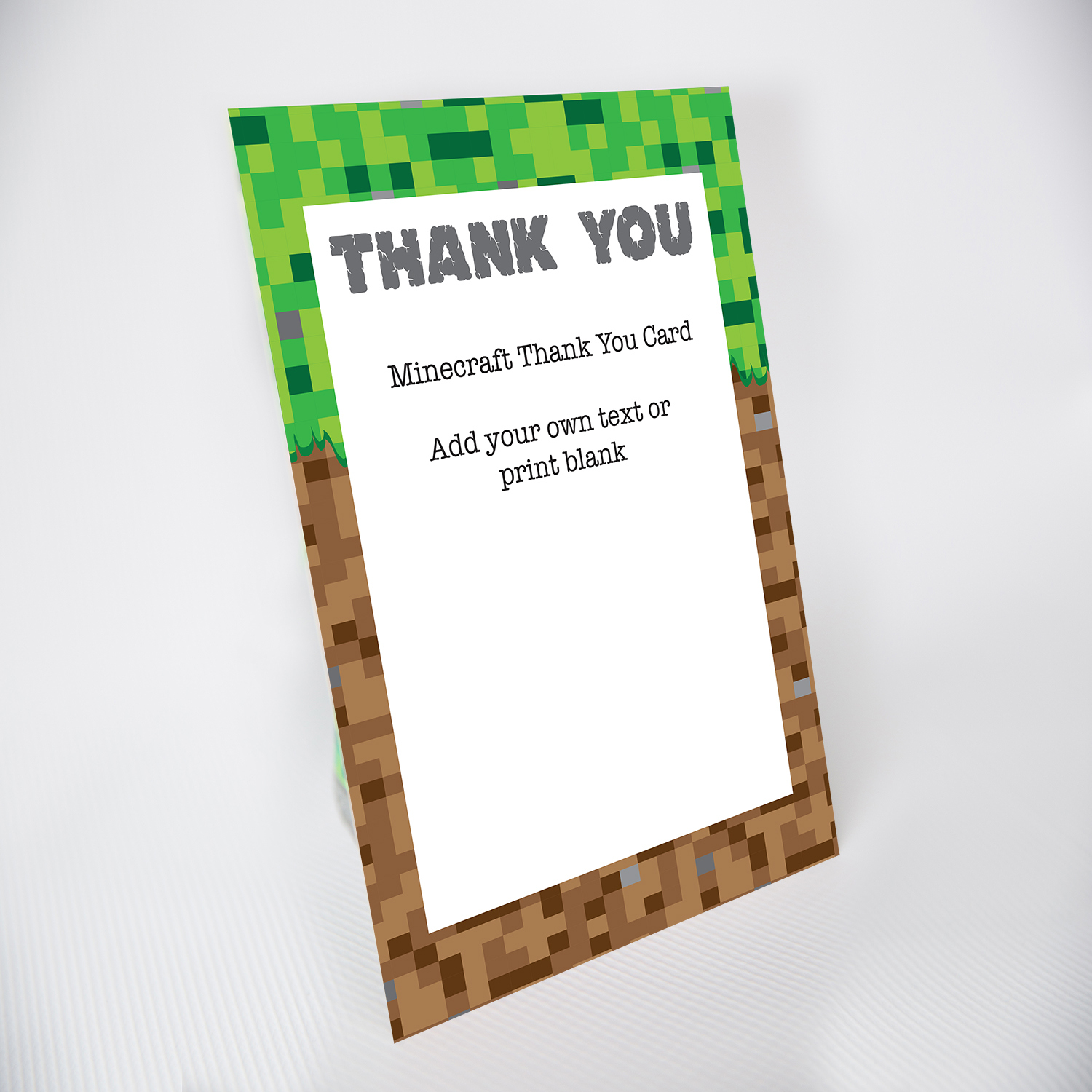 Minecraft Thank You Card - Printable Studio with regard to Free Printable Minecraft Thank You Notes