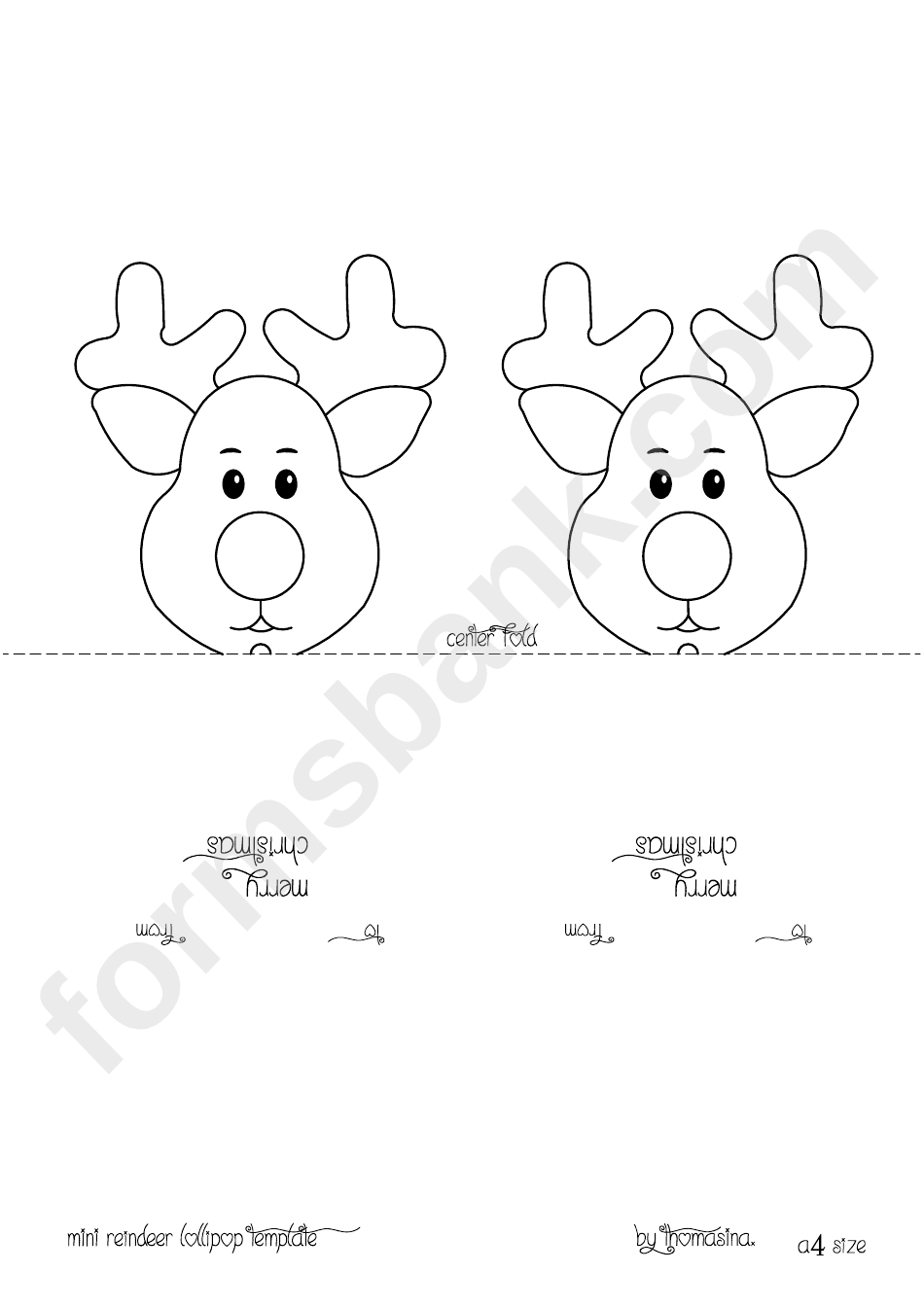 Mini Reindeer Lollipop Template | Reindeer Head, Christmas throughout Free Printable Reindeer Lollipop Template