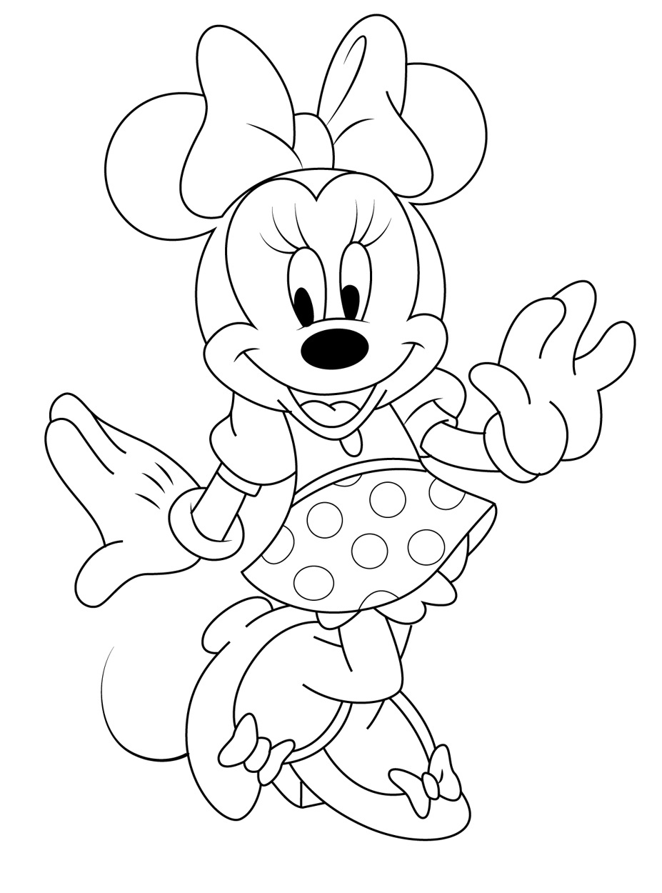 Minnie Mouse Coloring Page &amp;amp; Coloring Book. in Free Printable Minnie Mouse Coloring Pages