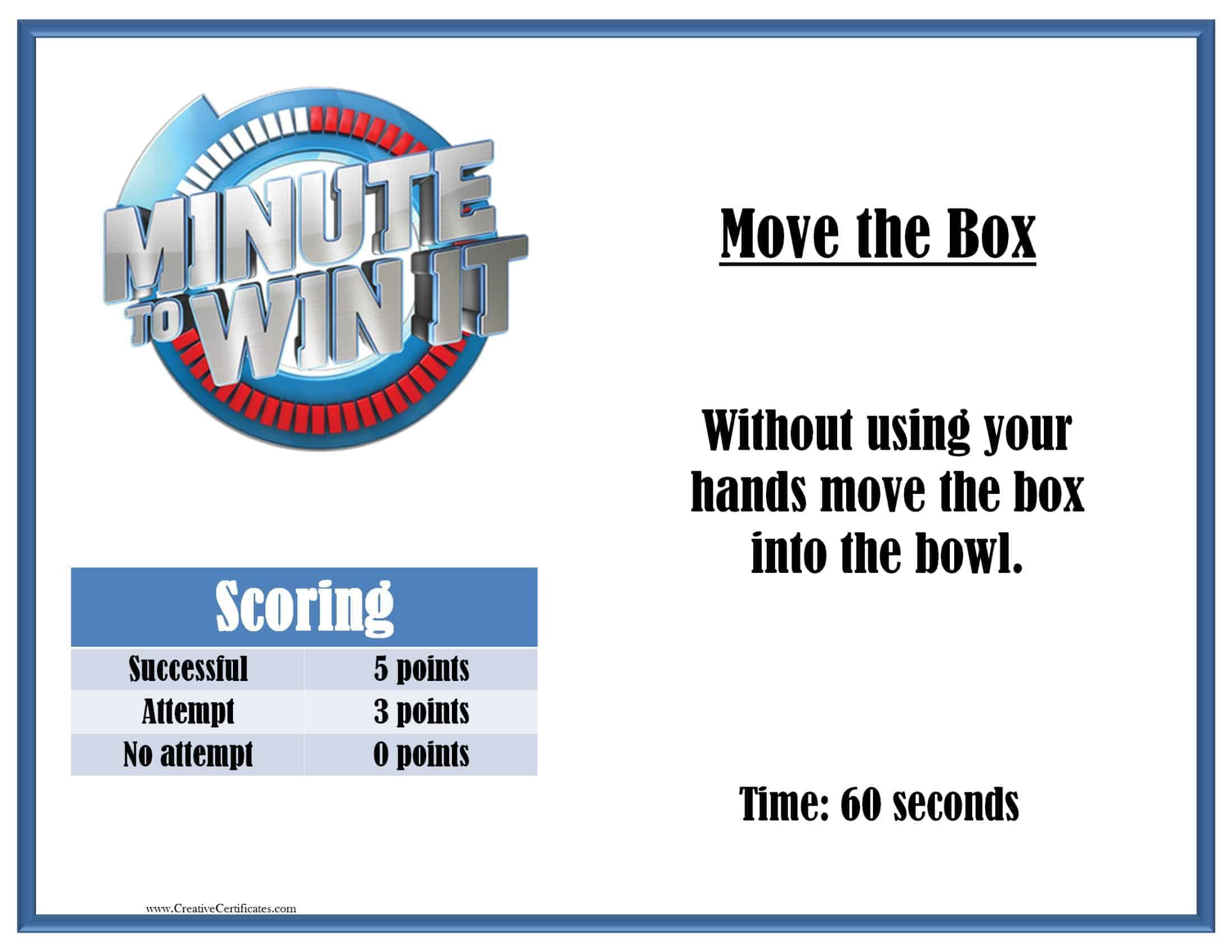 Minute To Win It Games - Free Printables intended for Free Printable Minute To Win It Invitations