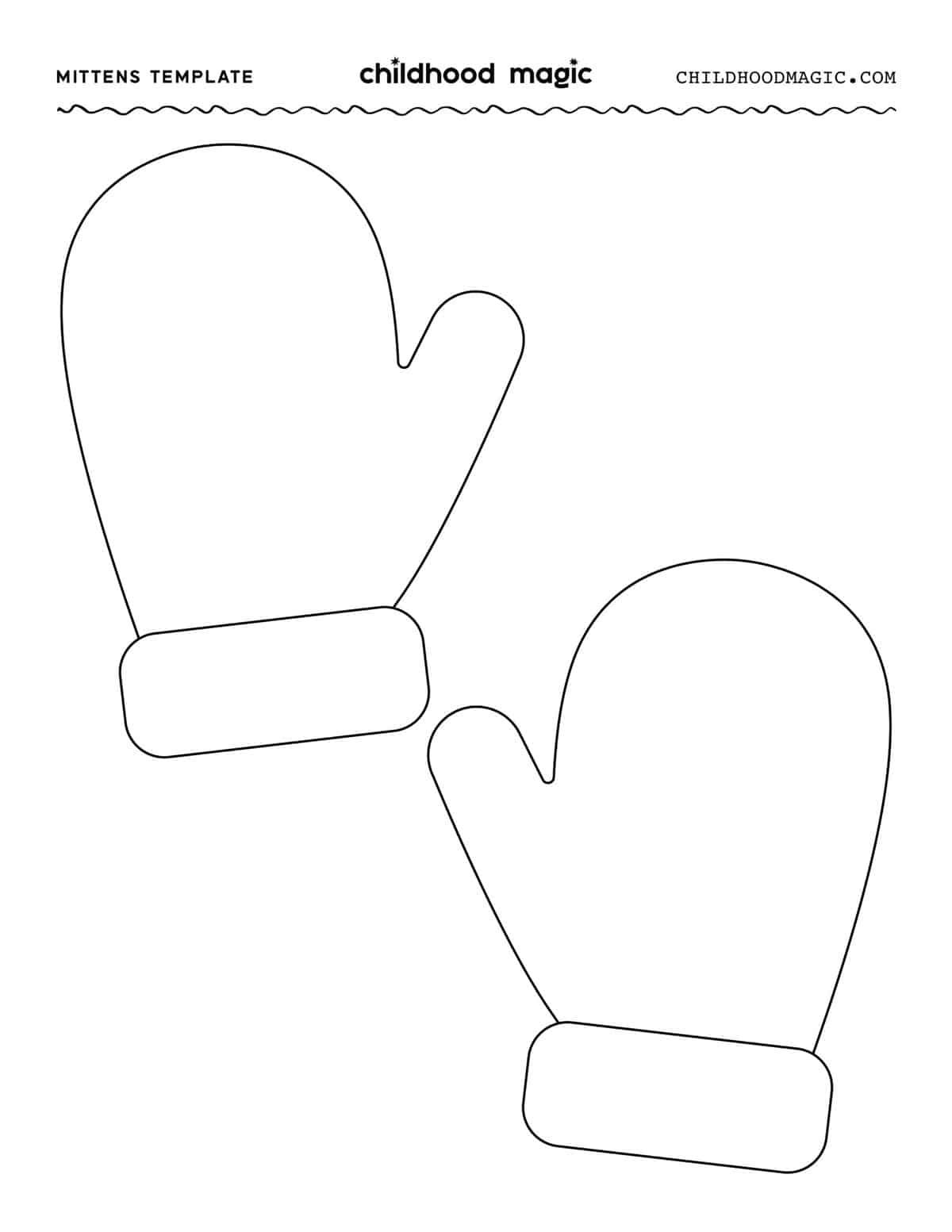 Mittens Template - Childhood Magic in Free Mitten Template Printable