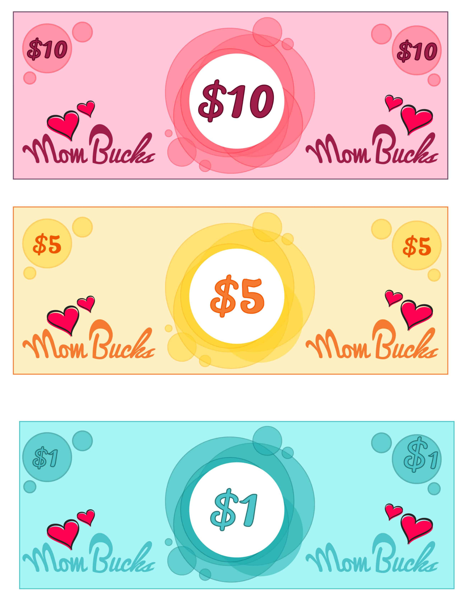 Mom Bucks Printable (3 Denominations) - Freebie Finding Mom regarding Free Printable Chore Bucks