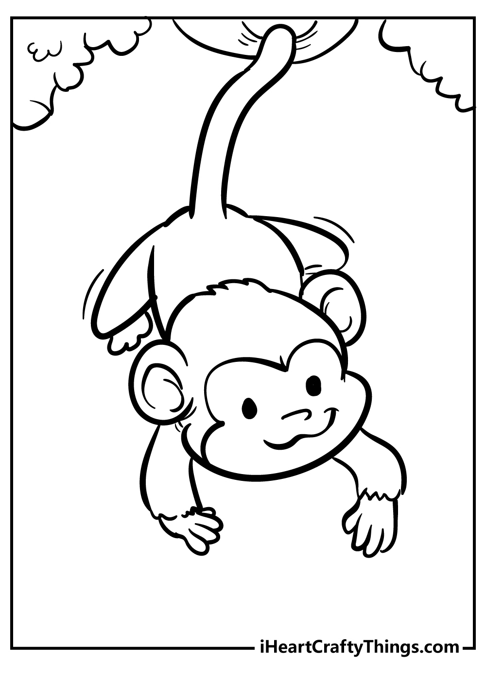 Monkey Coloring Pages (100% Free Printables) in Free Printable Monkey Coloring Sheets