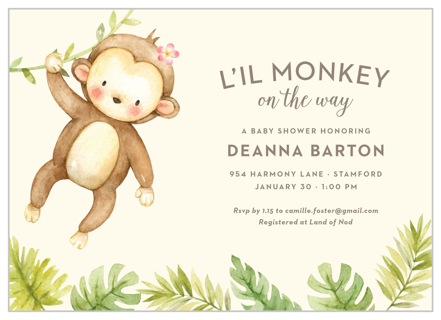 Monkey Tree Baby Shower Invitationsbasic Invite with Free Printable Monkey Girl Baby Shower Invitations