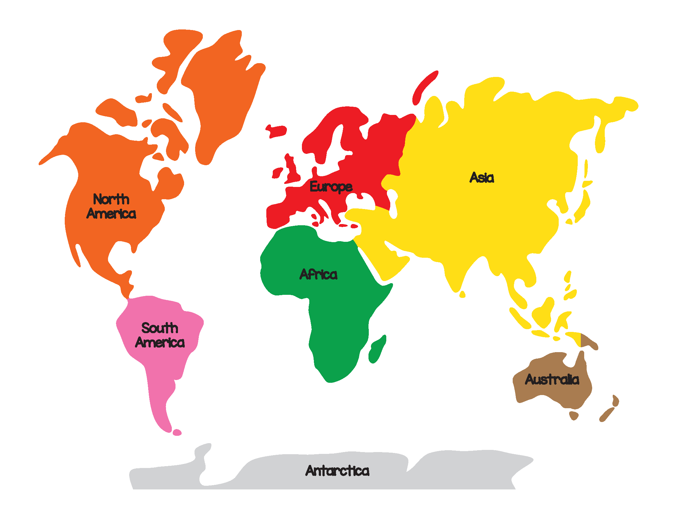 Montessori World Map And Continents with regard to Montessori World Map Free Printable