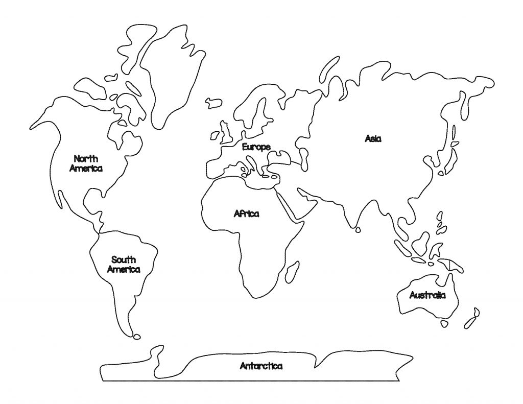 Montessori World Map And Continents | World Map Coloring Page with regard to Montessori World Map Free Printable