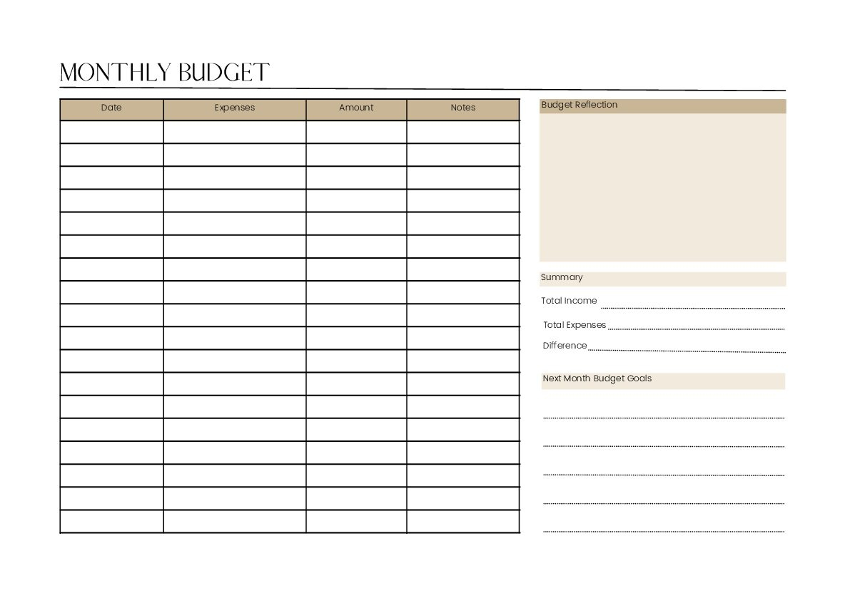 Monthly Budget Planner - Clipmatic intended for Free Printable Budget Planner UK