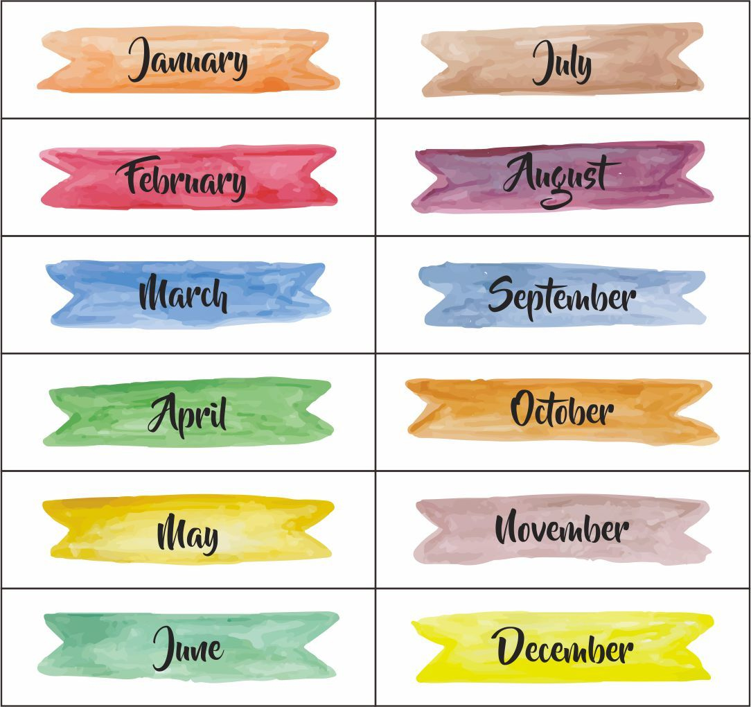 Months Of The Year Labels throughout Free Printable Months of the Year Labels