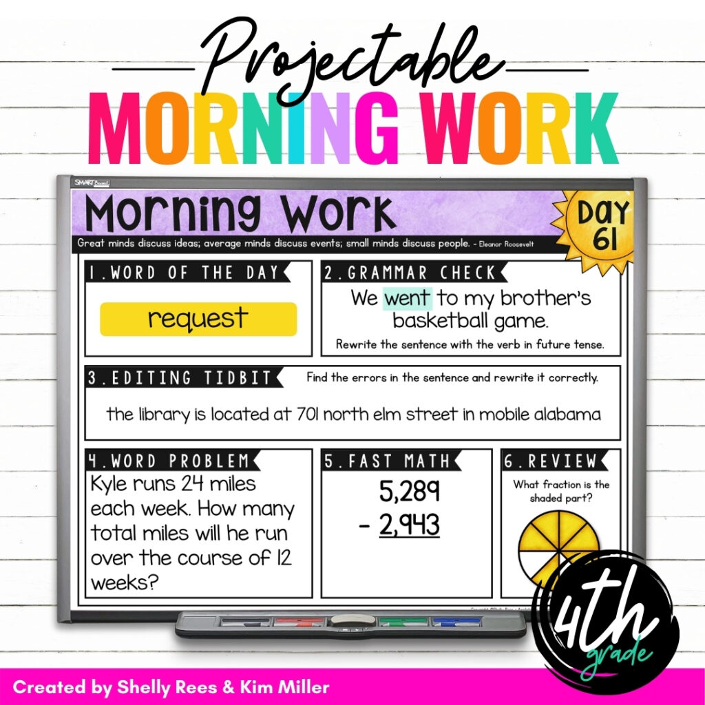 Morning Work That Works One Free Week - A Love Of Teaching | Kim inside Free Printable 4th Grade Morning Work