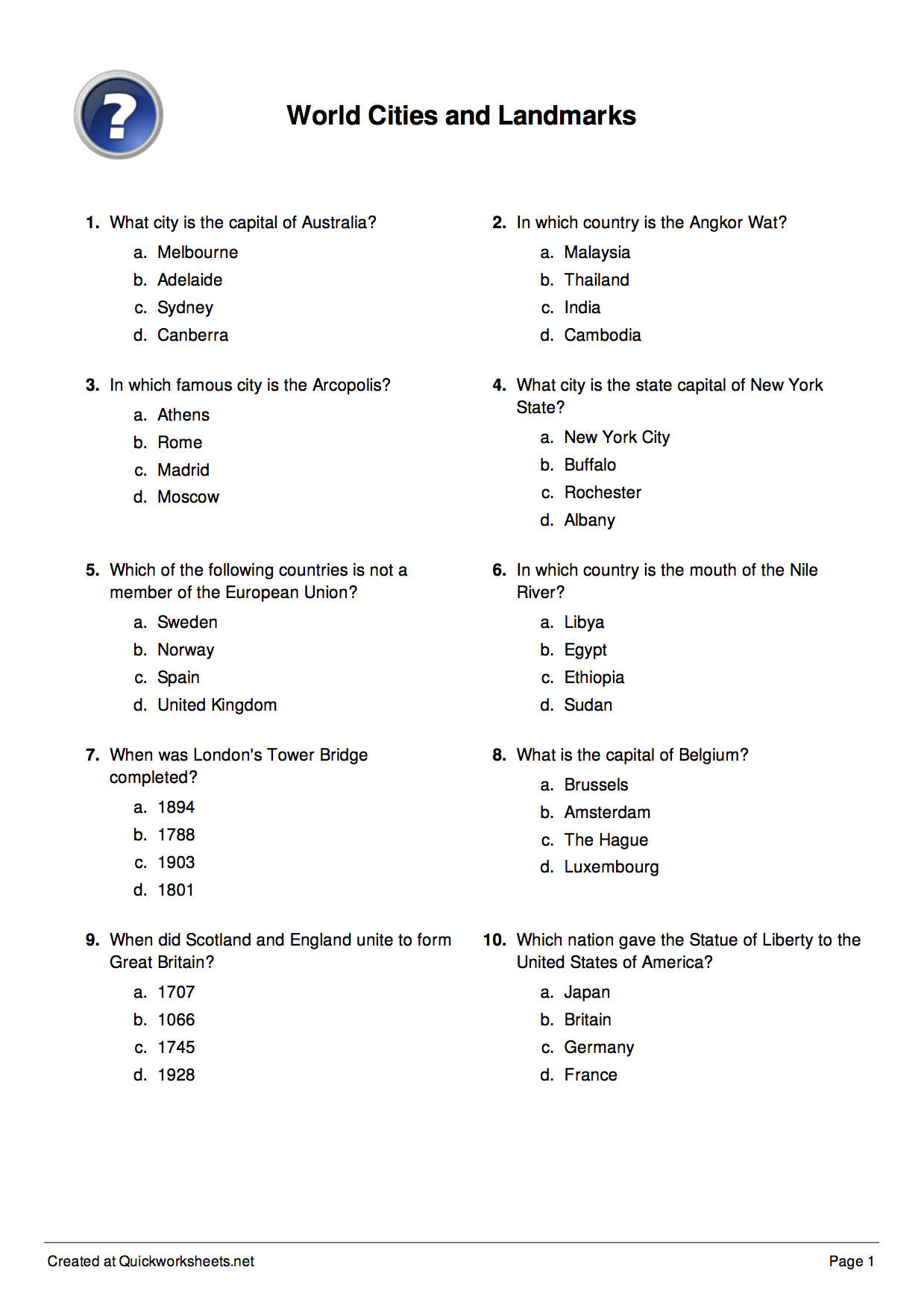 Multiple Choice Question Test / Multi-Choice Test Worksheet Maker inside Free Printable Multiple Choice Spelling Test Maker