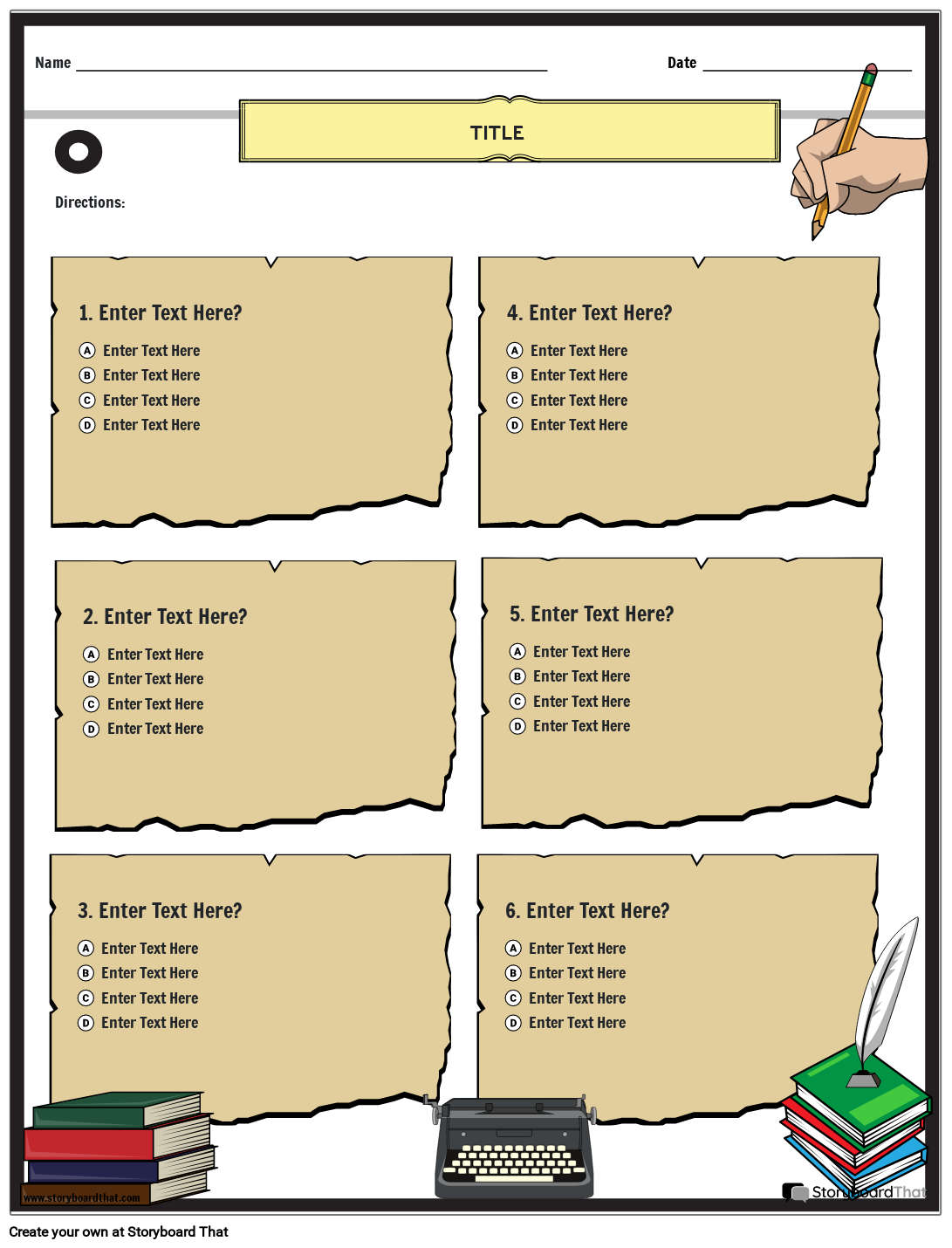 Multiple Choice Test And Quiz Template | Storyboardthat for Free Printable Multiple Choice Worksheets