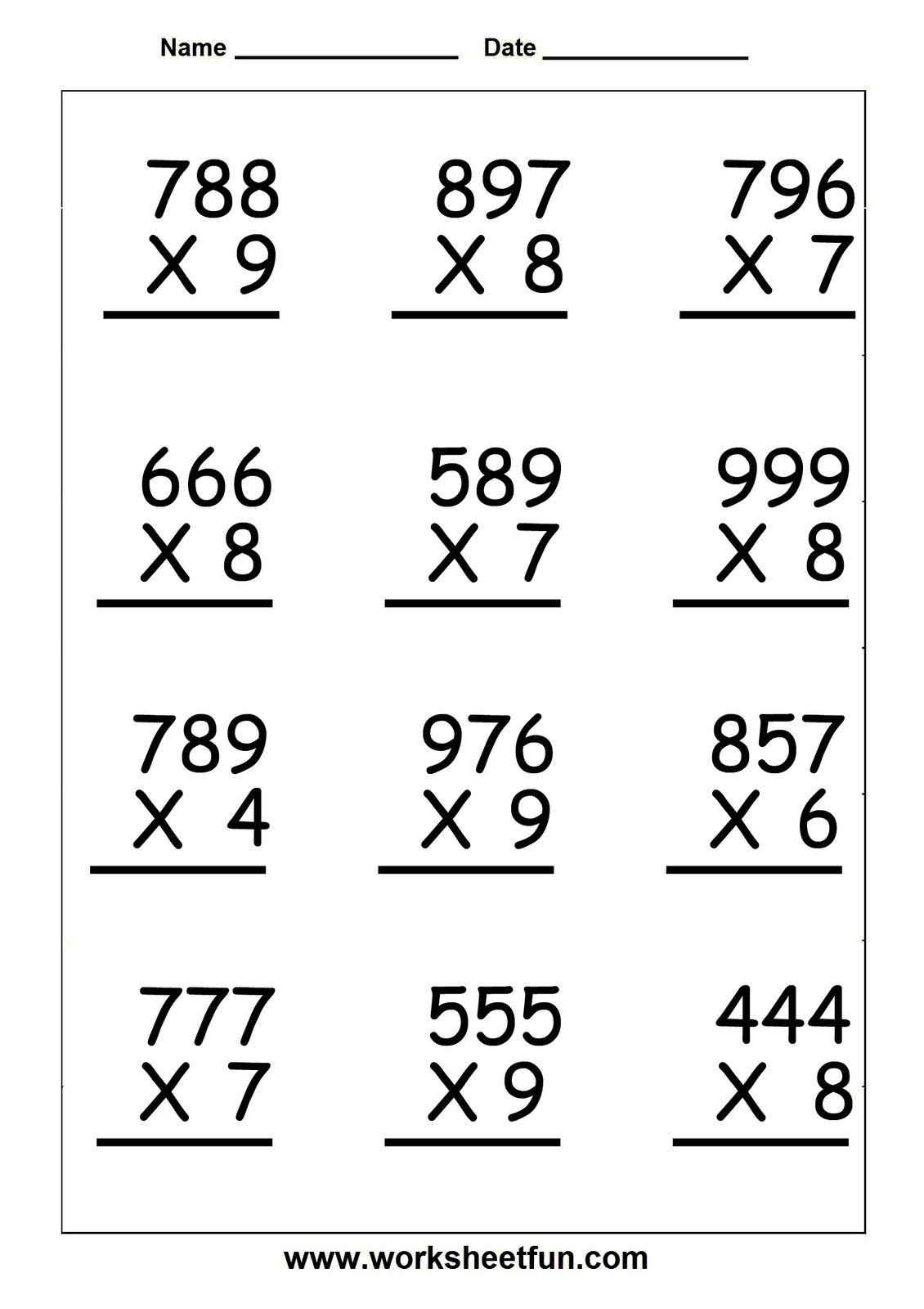 Multiplication Worksheets Grade 5 Free | Multiplication Worksheets inside Free Printable Multiplication Worksheets for 5th Grade