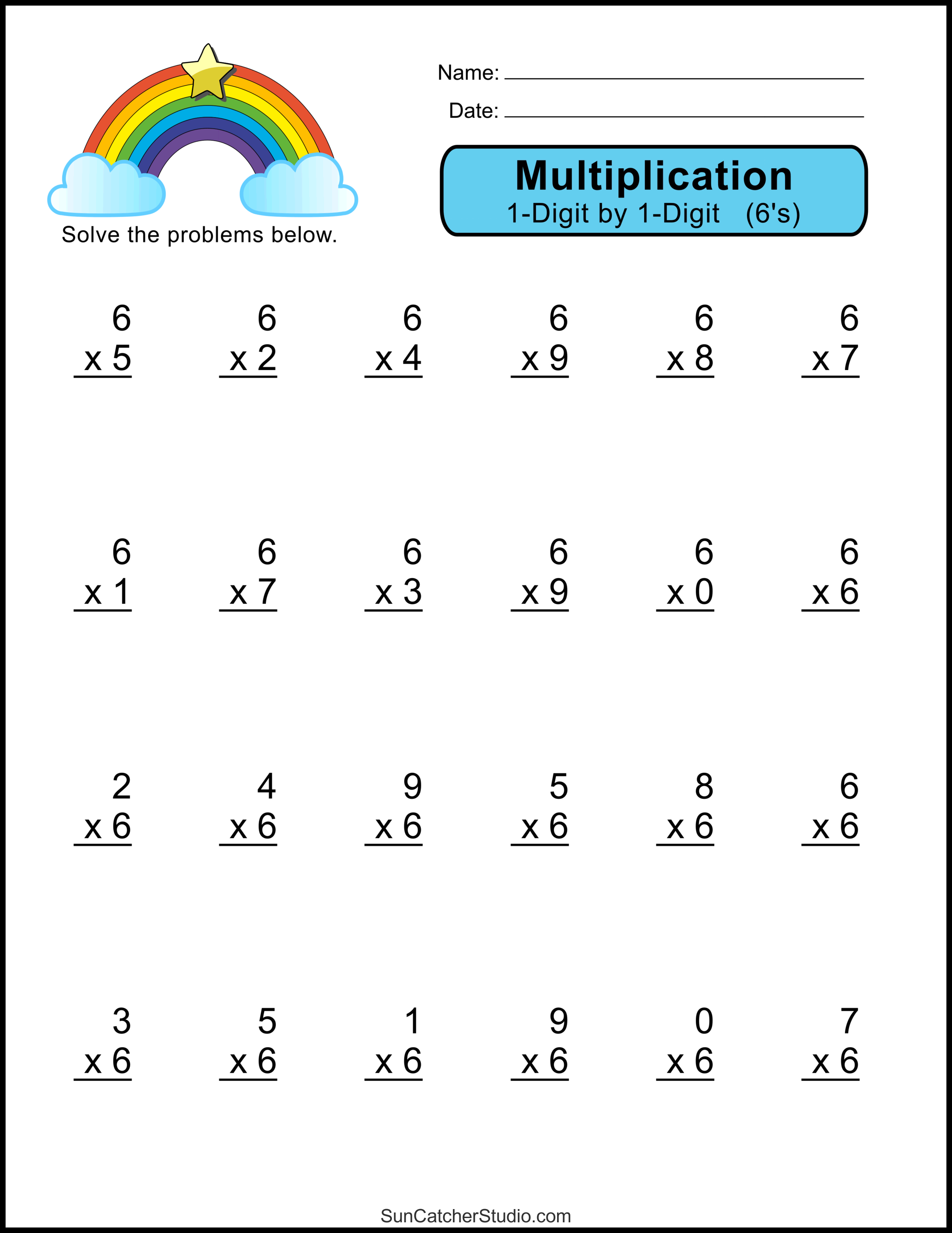 Multiplication Worksheets: (One-Digit Math Drills) – Diy Projects for Free Printable Math Worksheets Multiplication Facts