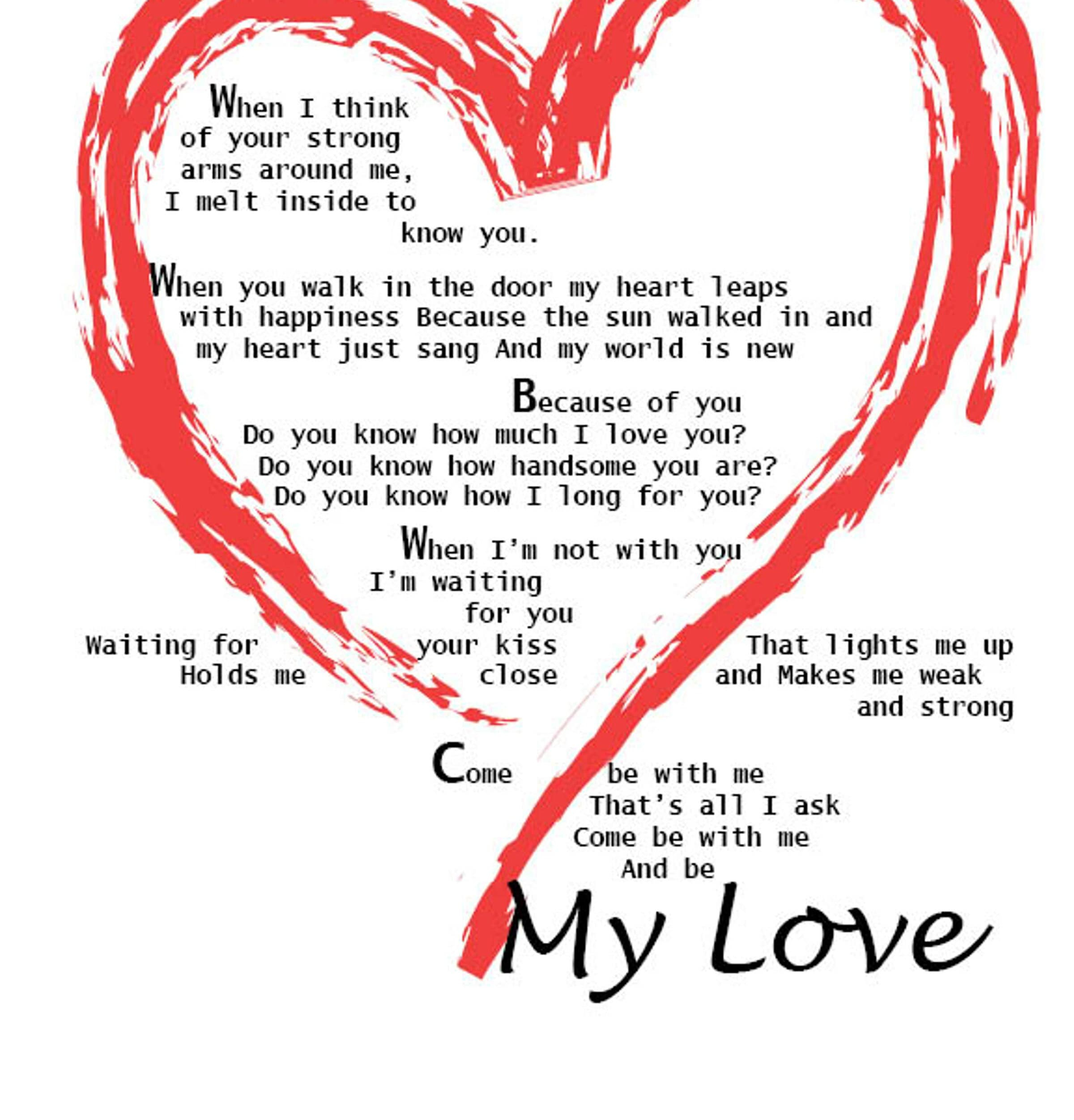 My Love Poetry For Him Print 8 X 10. Digital Download. Gift For regarding Free Printable Romantic Poems