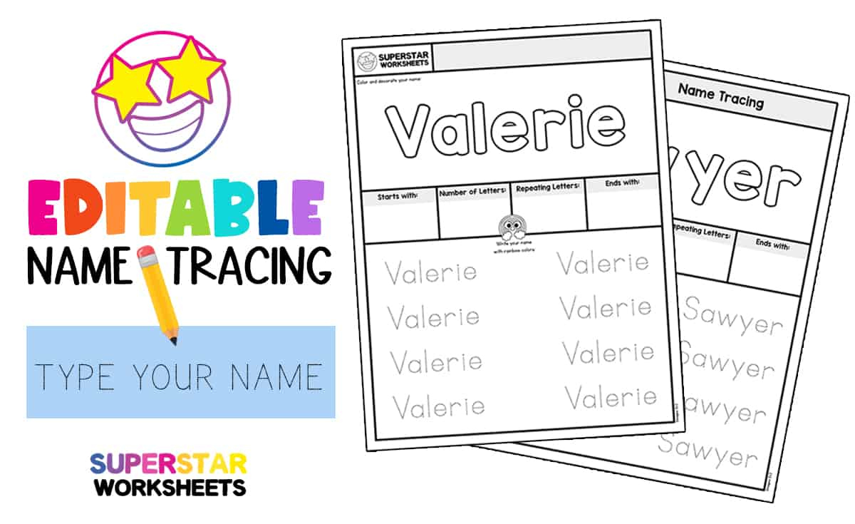 Name Tracing Worksheets - Superstar Worksheets intended for Free Printable Name Tracing Worksheets For Preschoolers