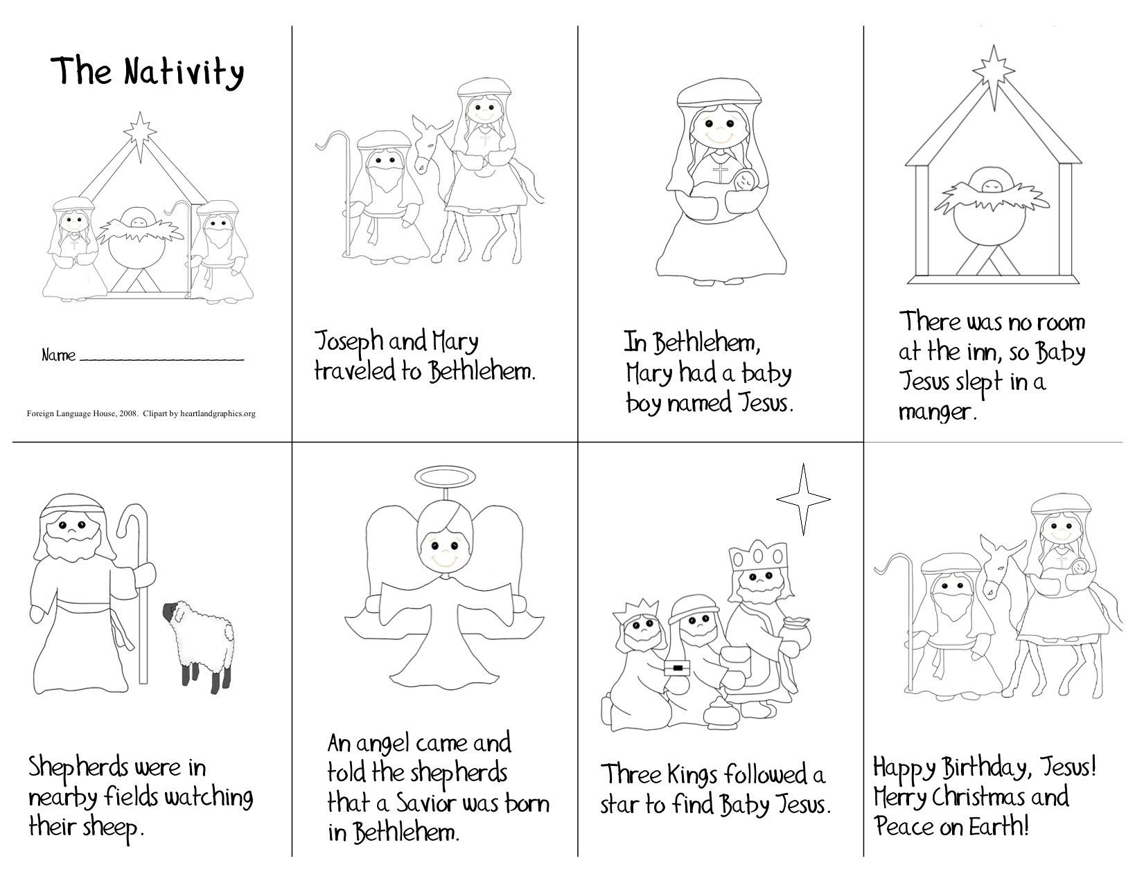 Nativity Printable Mini Book regarding Free Printable Nativity Story