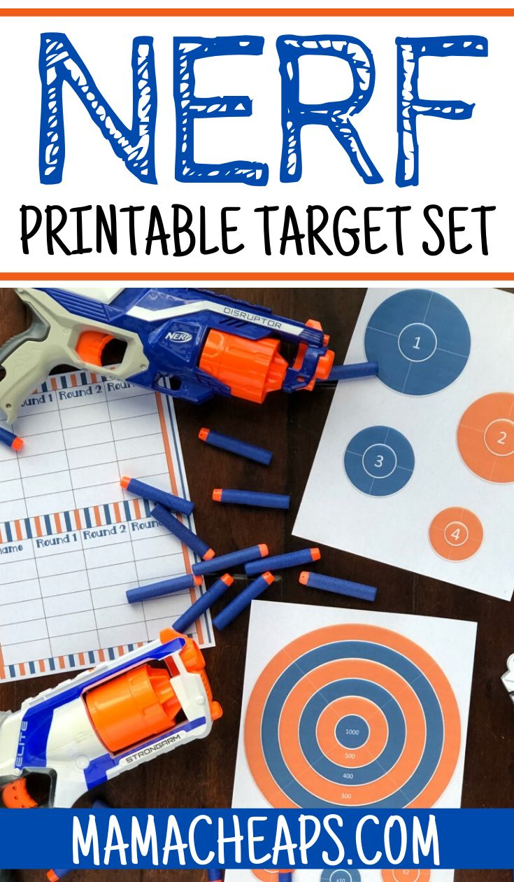 Nerf Printable Targets And Score Card - Mama Cheaps® | Nerf inside Free Nerf Printables