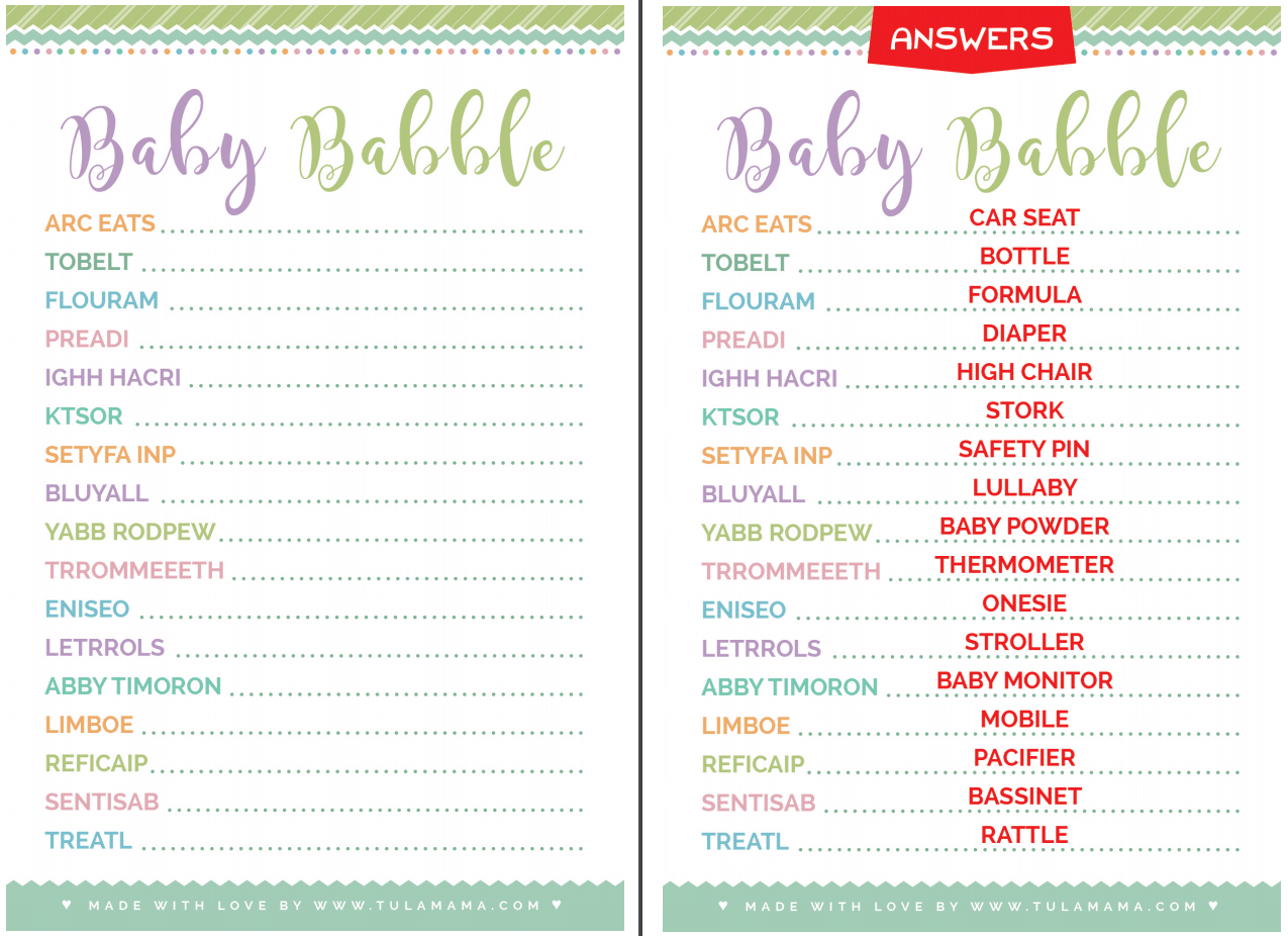 New Mom Approved Cute Free Printable Baby Shower Games in Free Printable Baby Shower Games With Answers