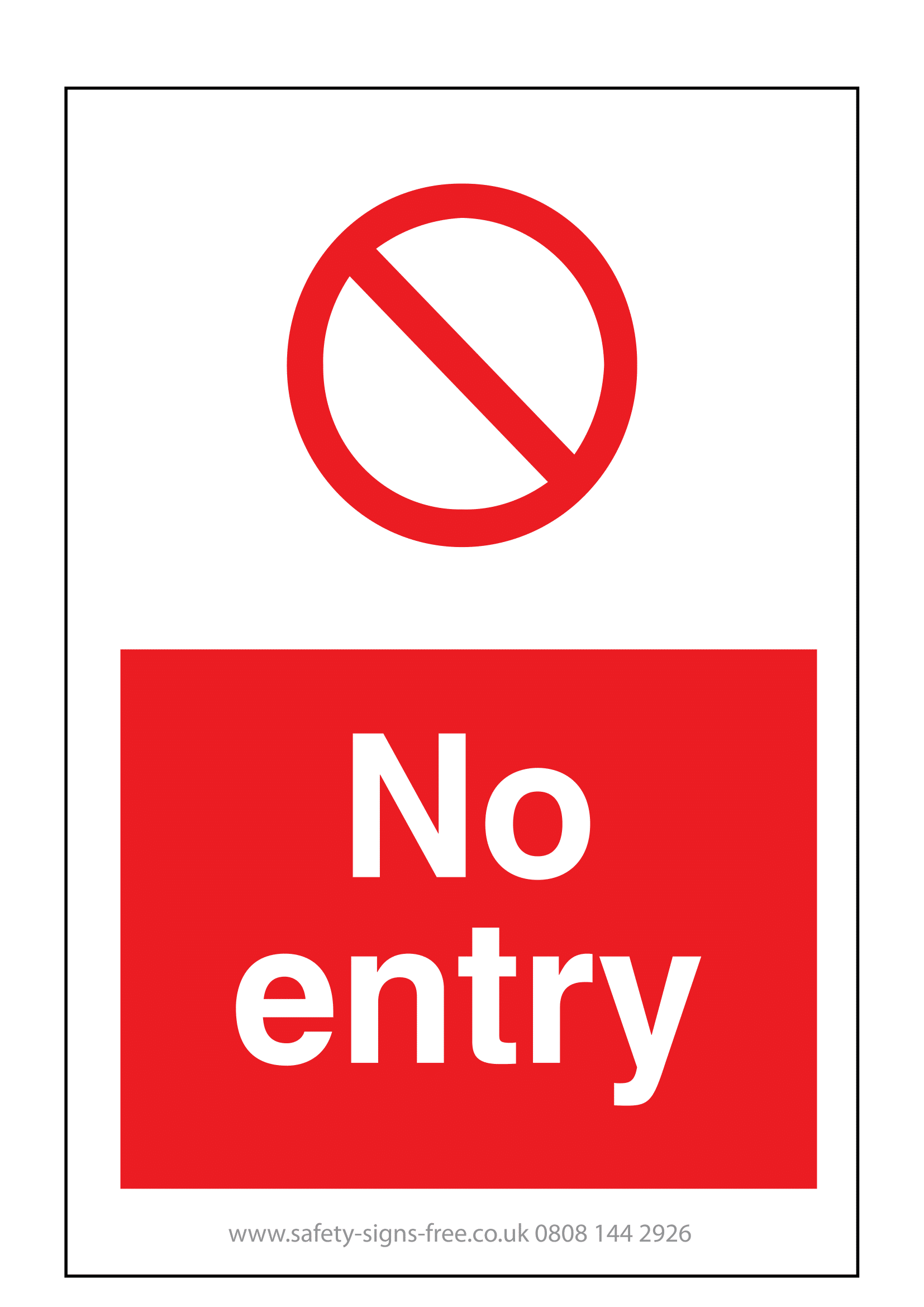 No Entry Signs | Poster Template with regard to Free Printable No Entry Sign