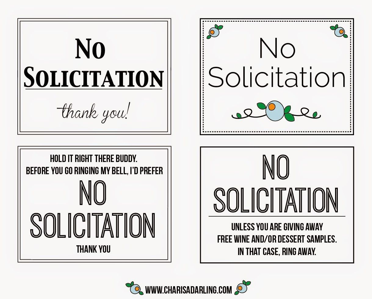 No Solicitation Printable Signs | Printable Signs Free, Printable with Free Printable No Soliciting Sign