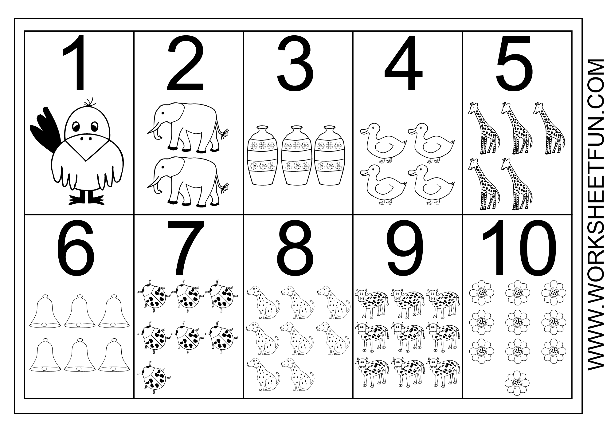 Number Chart 1-10 | Free Printable Worksheets pertaining to Free Printable Counting Worksheets 1-10