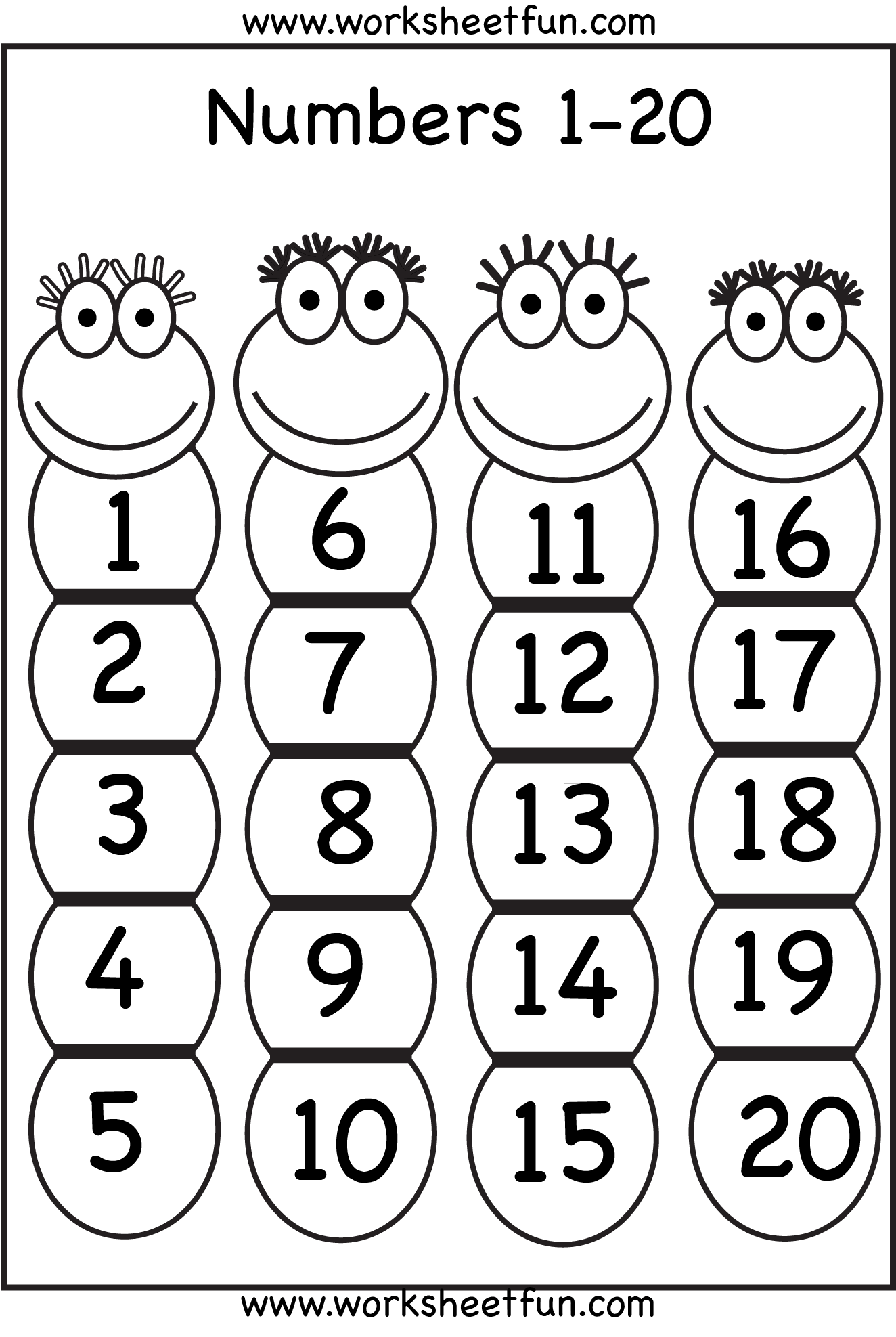 Number Chart 1-20 | Free Printable Worksheets for Free Printable Numbers 1-20 Worksheets